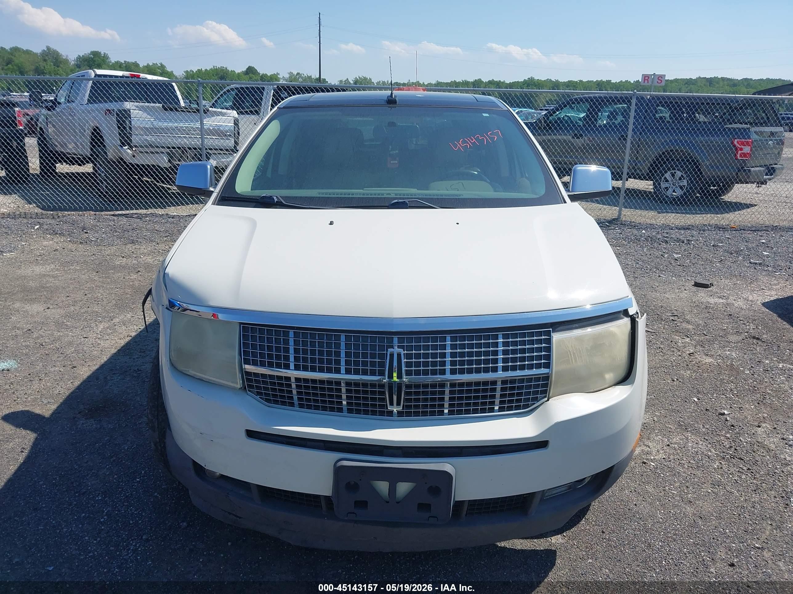 2009 Lincoln Mkx   White vin: 2LMDU88C89BJ05111
