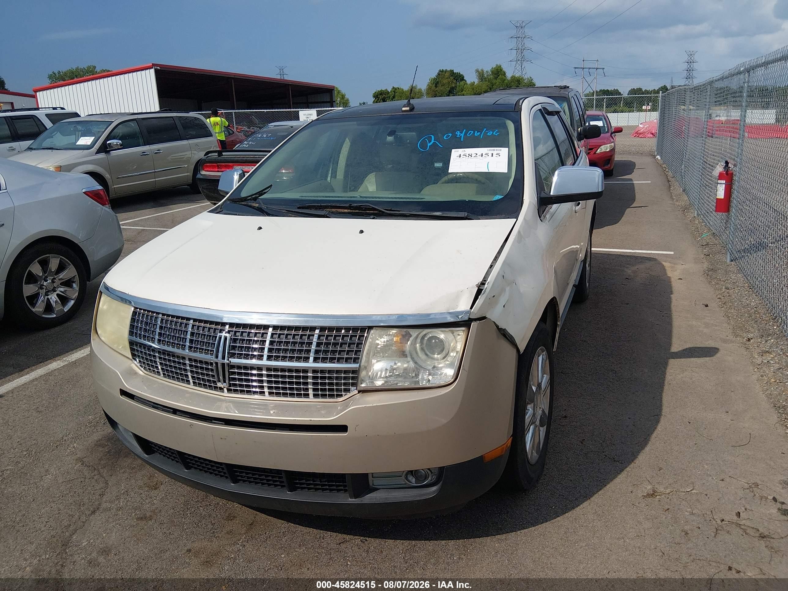 2007 Lincoln Mkx   Cream vin: 2LMDU88C97BJ38177