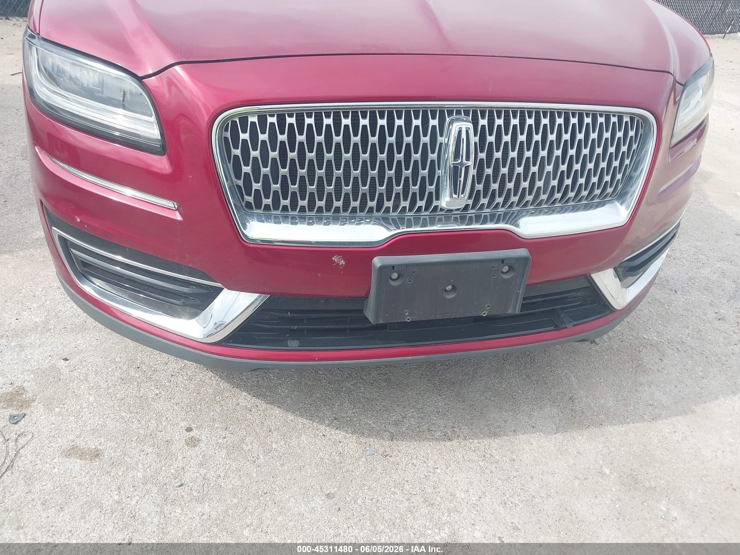 2019 Lincoln Nautilus Select Maroon vin: 2LMPJ6K99KBL16363