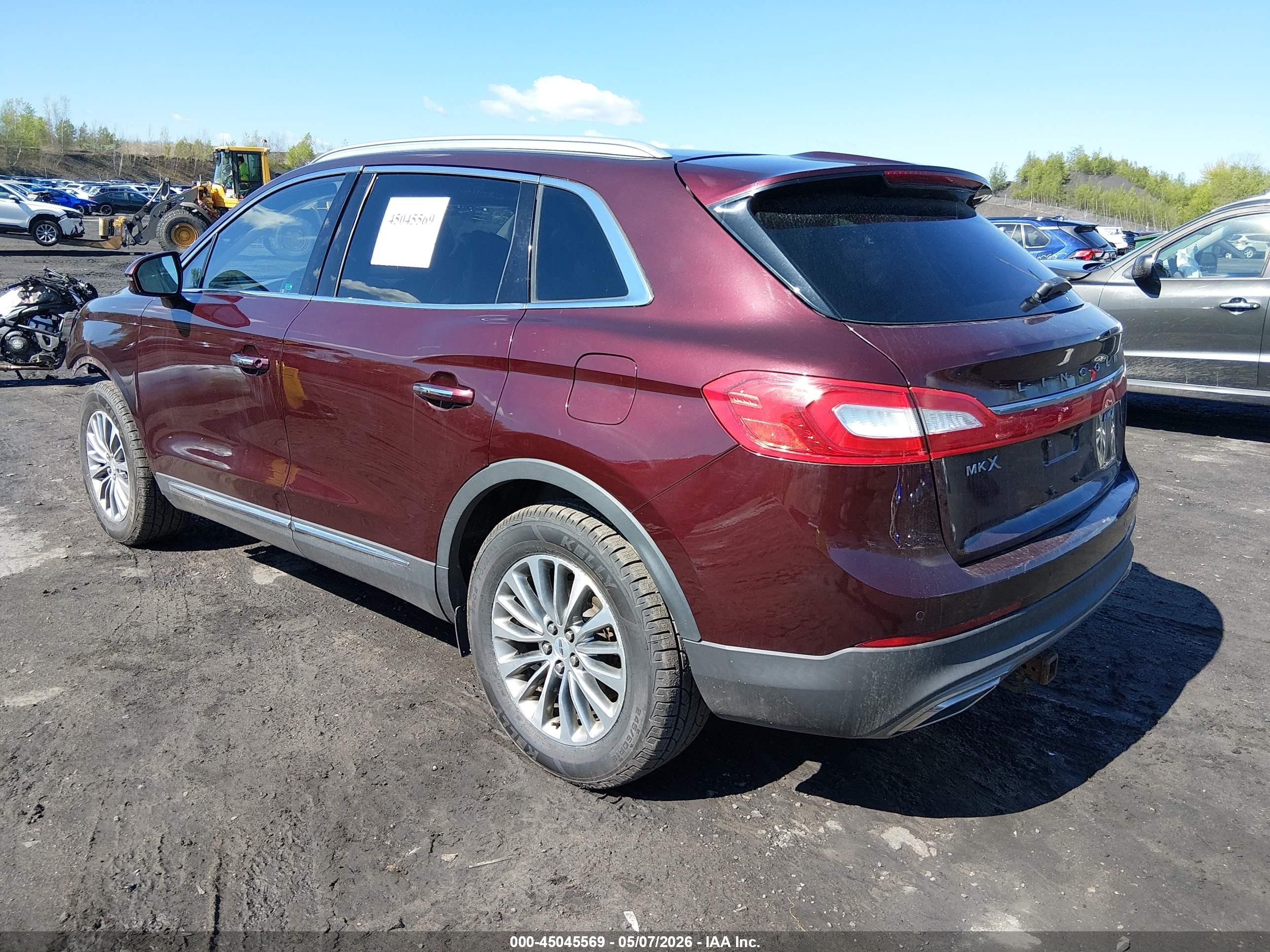 2017 Lincoln Mkx Select Темно-бордовый vin: 2LMPJ8KR9HBL38061