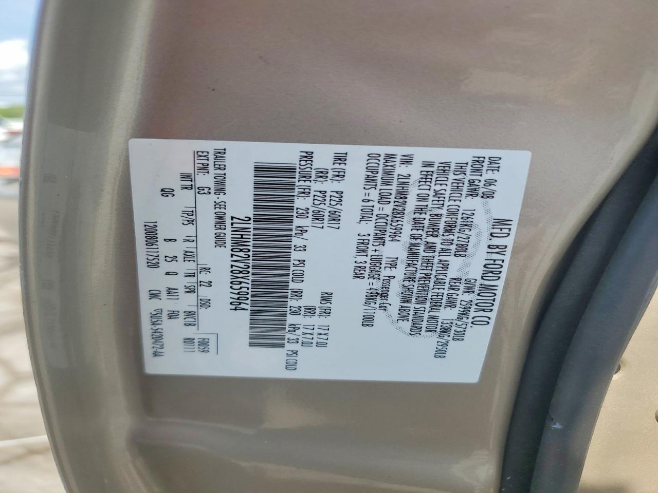 2008 Lincoln Town Car Signature Limited Beige vin: 2LNHM82V28X659964