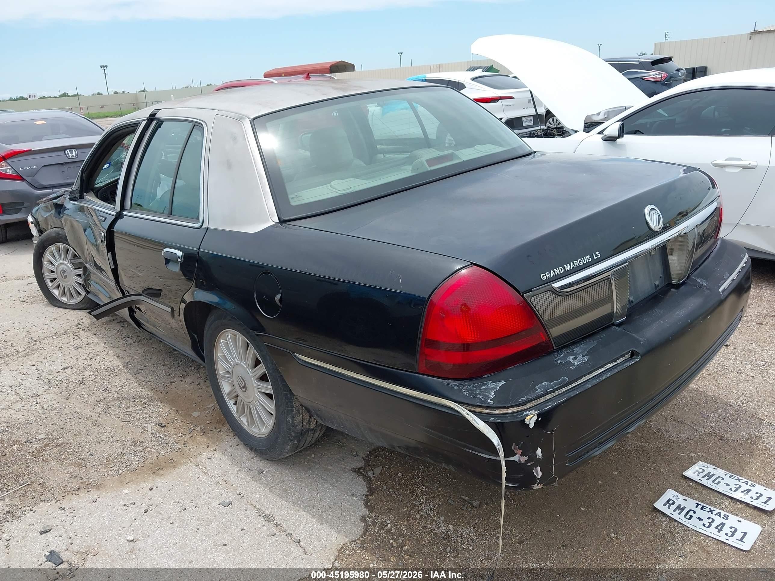 2010 Mercury Grand Marquis Ls (fleet Only) Black vin: 2MEBM7FV3AX634638