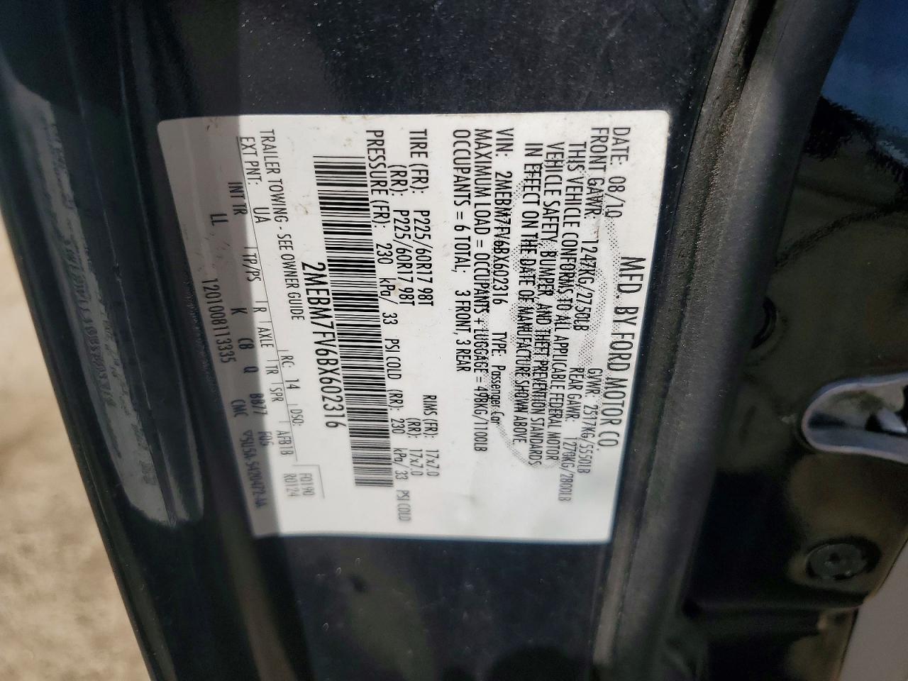 2011 Mercury Grand Marquis Ls Black vin: 2MEBM7FV6BX602316