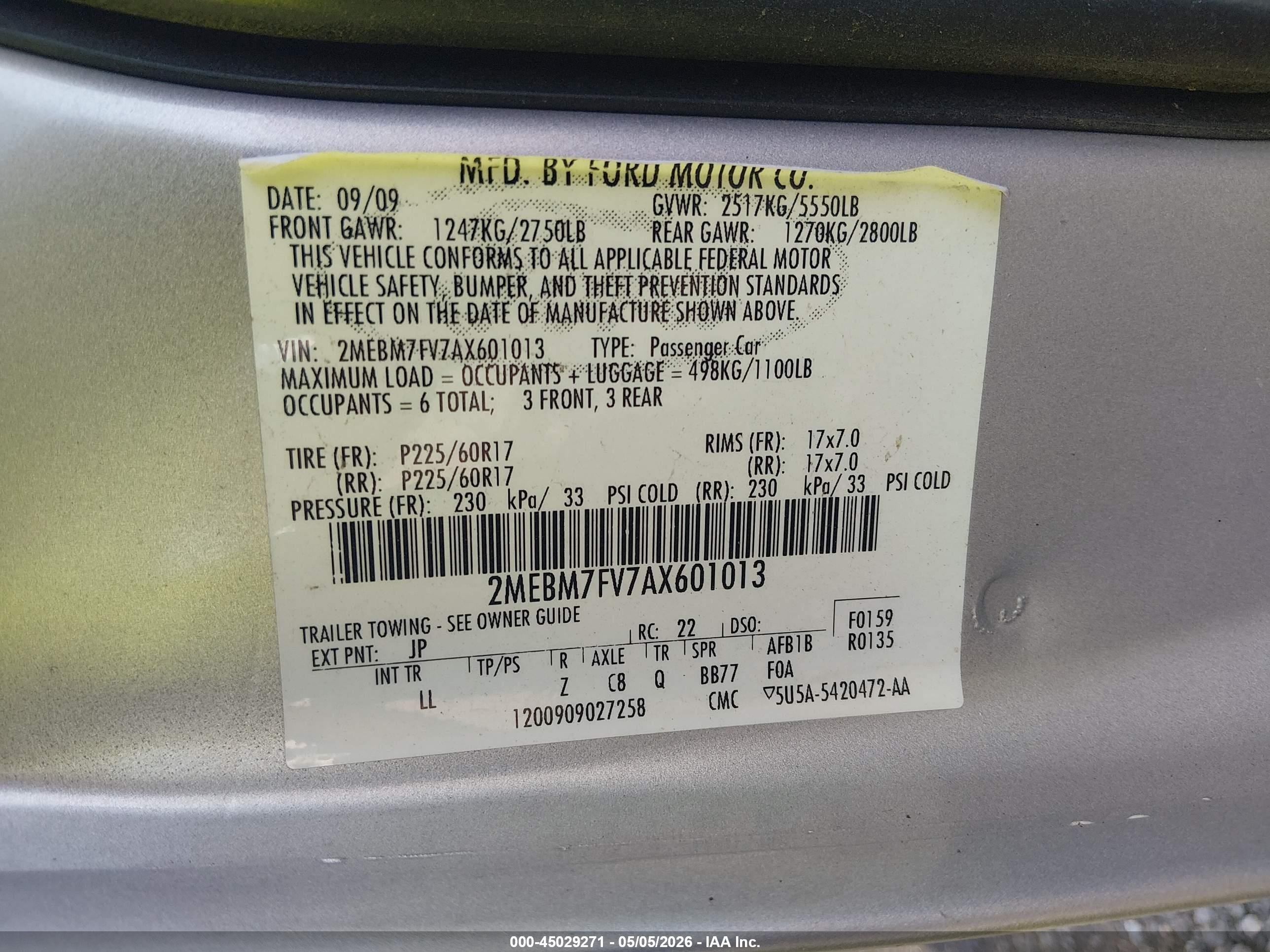 2010 Mercury Grand Marquis Ls (fleet Only) Silver vin: 2MEBM7FV7AX601013