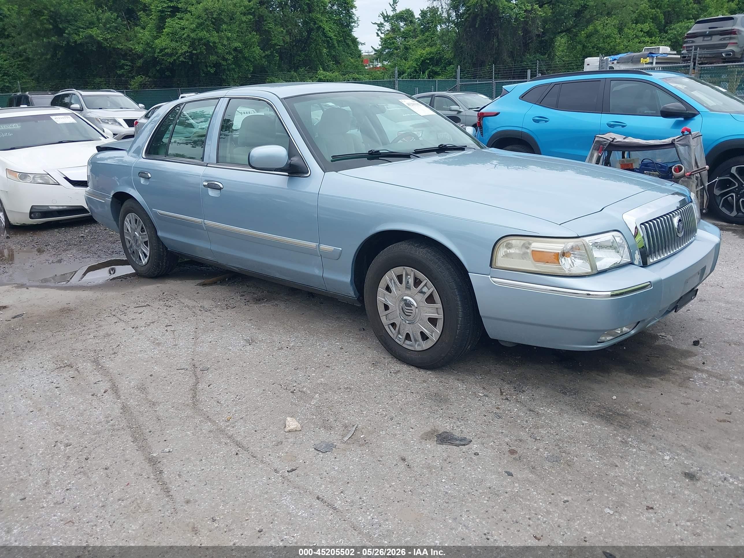 2008 Mercury Grand Marquis Gs Light Blue vin: 2MEFM74V18X611082
