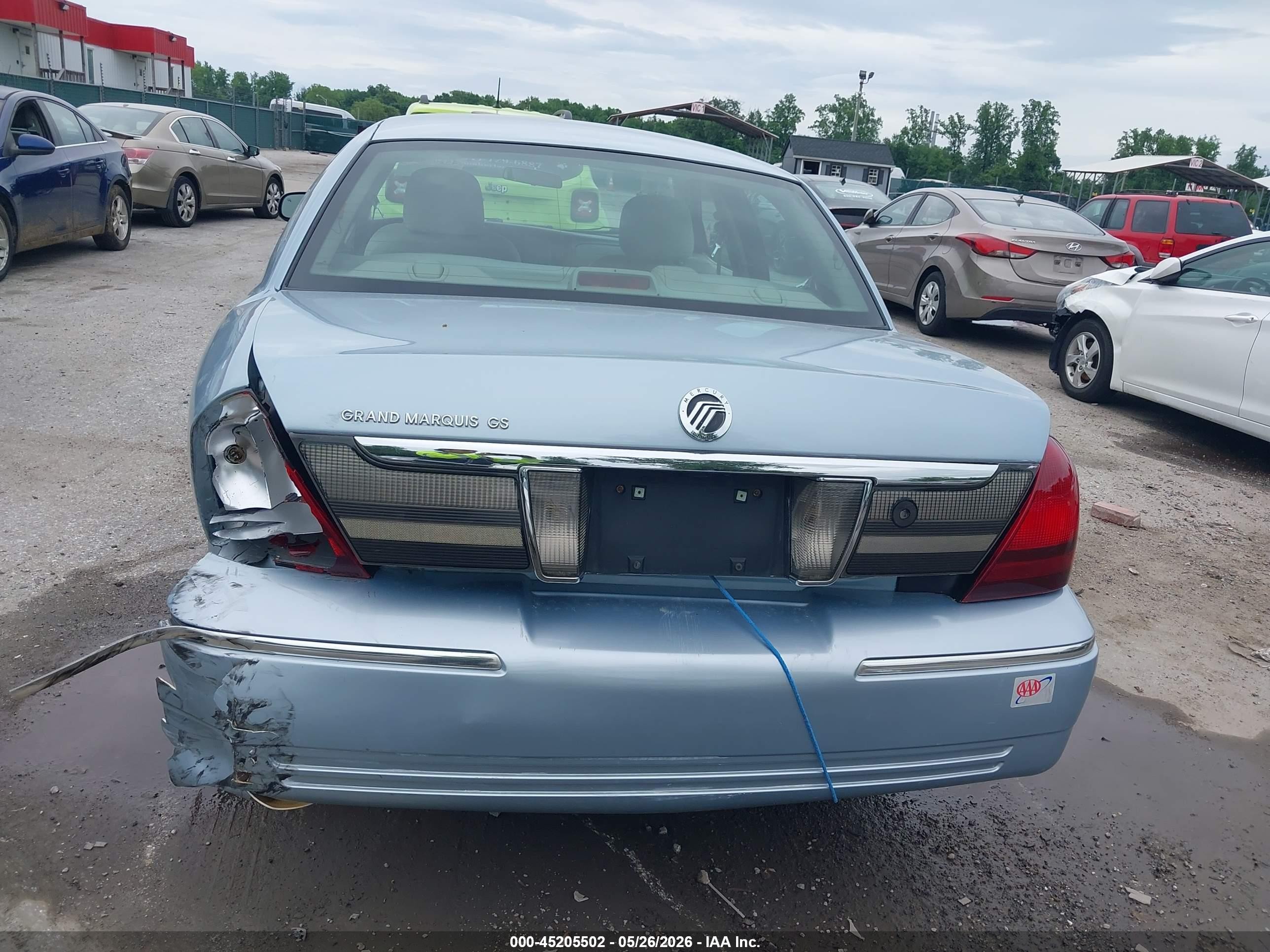 2008 Mercury Grand Marquis Gs Light Blue vin: 2MEFM74V18X611082