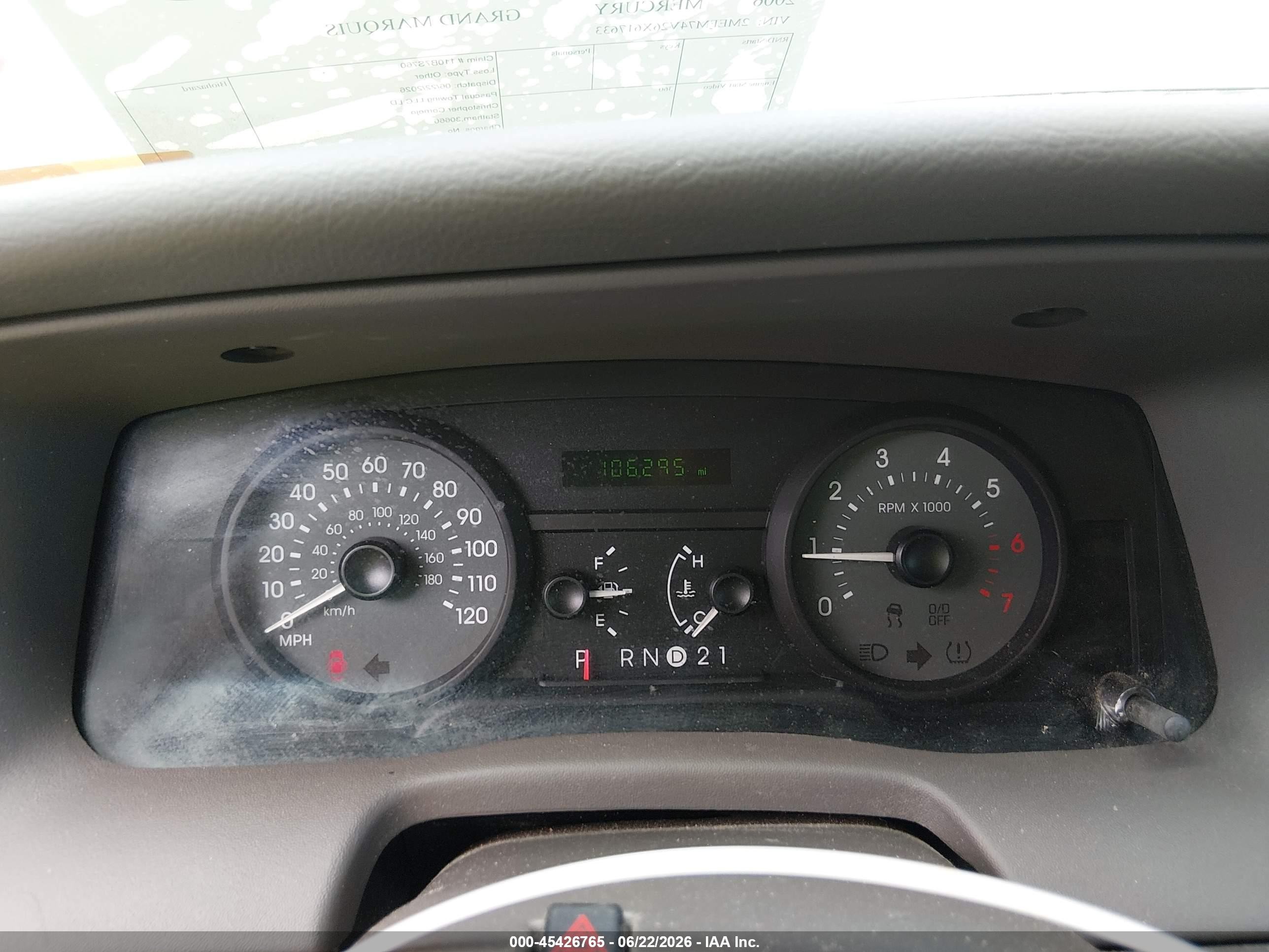 2006 Mercury Grand Marquis Gs Silver vin: 2MEFM74V26X617633