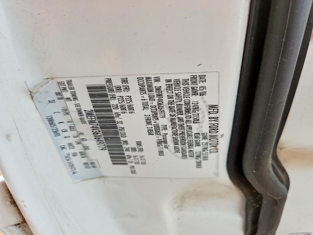 2006 Mercury Grand Marquis Gs White vin: 2MEFM74V36X649779