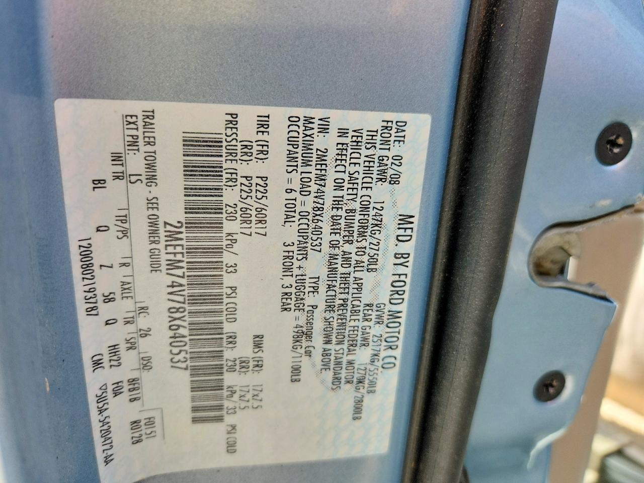 2008 Mercury Grand Marquis Gs Blue vin: 2MEFM74V78X640537