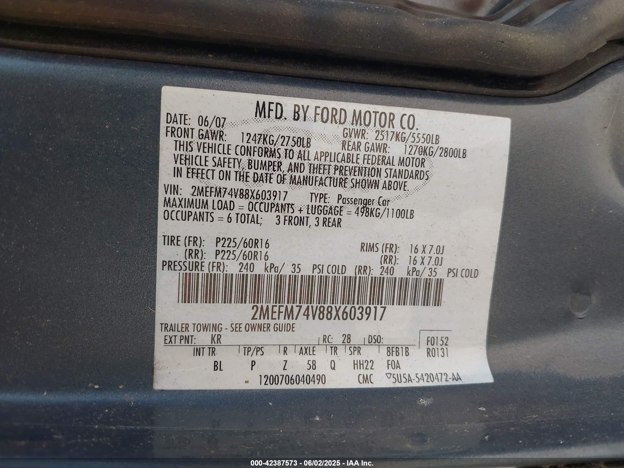 2008 Mercury Grand Marquis Gs Синий vin: 2MEFM74V88X603917