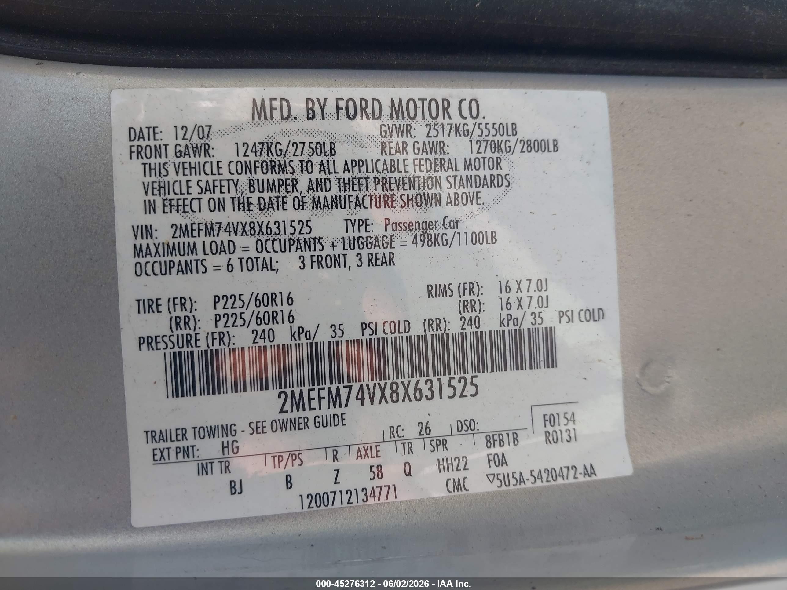 2008 Mercury Grand Marquis Gs Silver vin: 2MEFM74VX8X631525