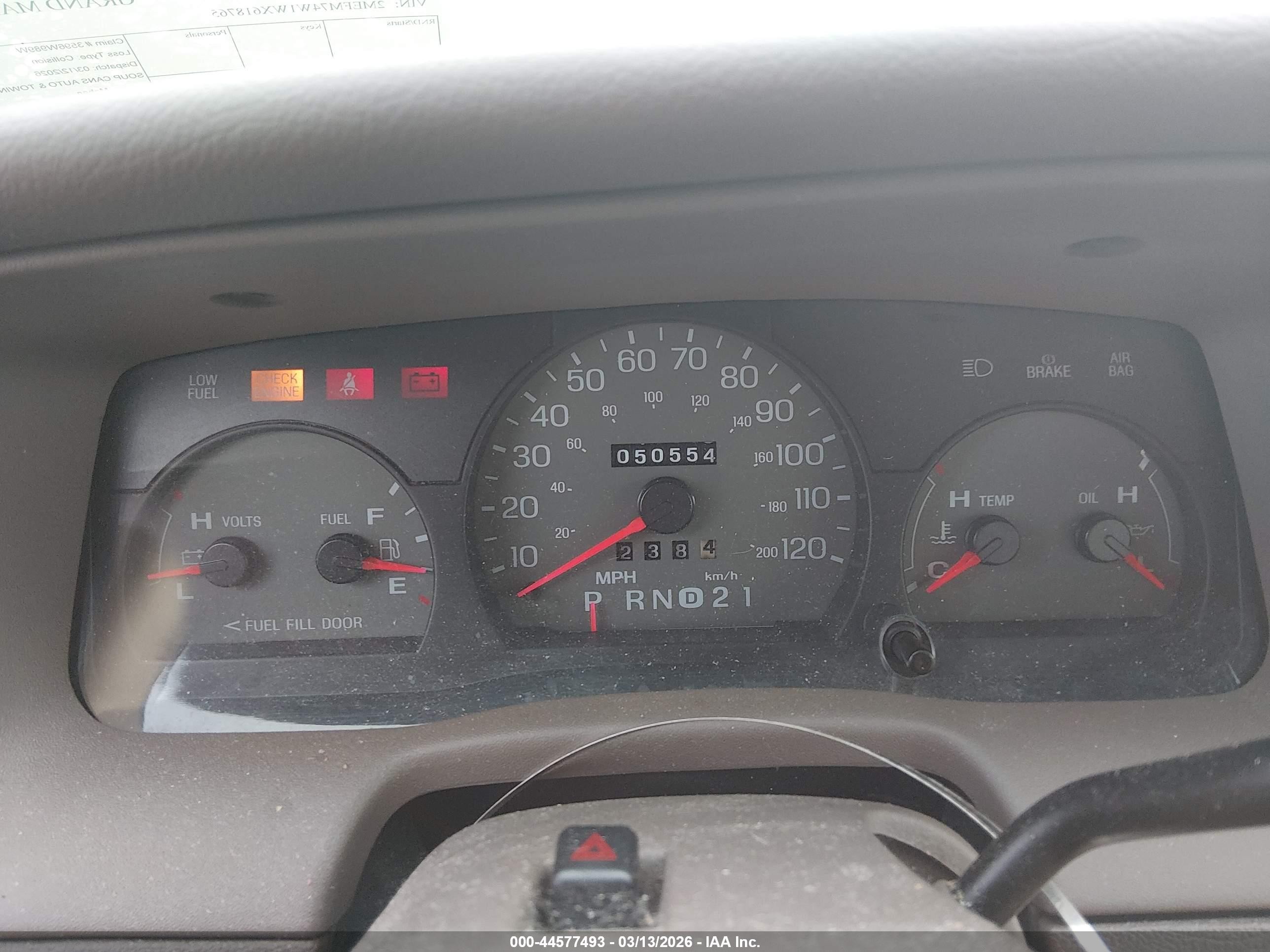 1998 Mercury Grand Marquis   Tan vin: 2MEFM74W1WX618765