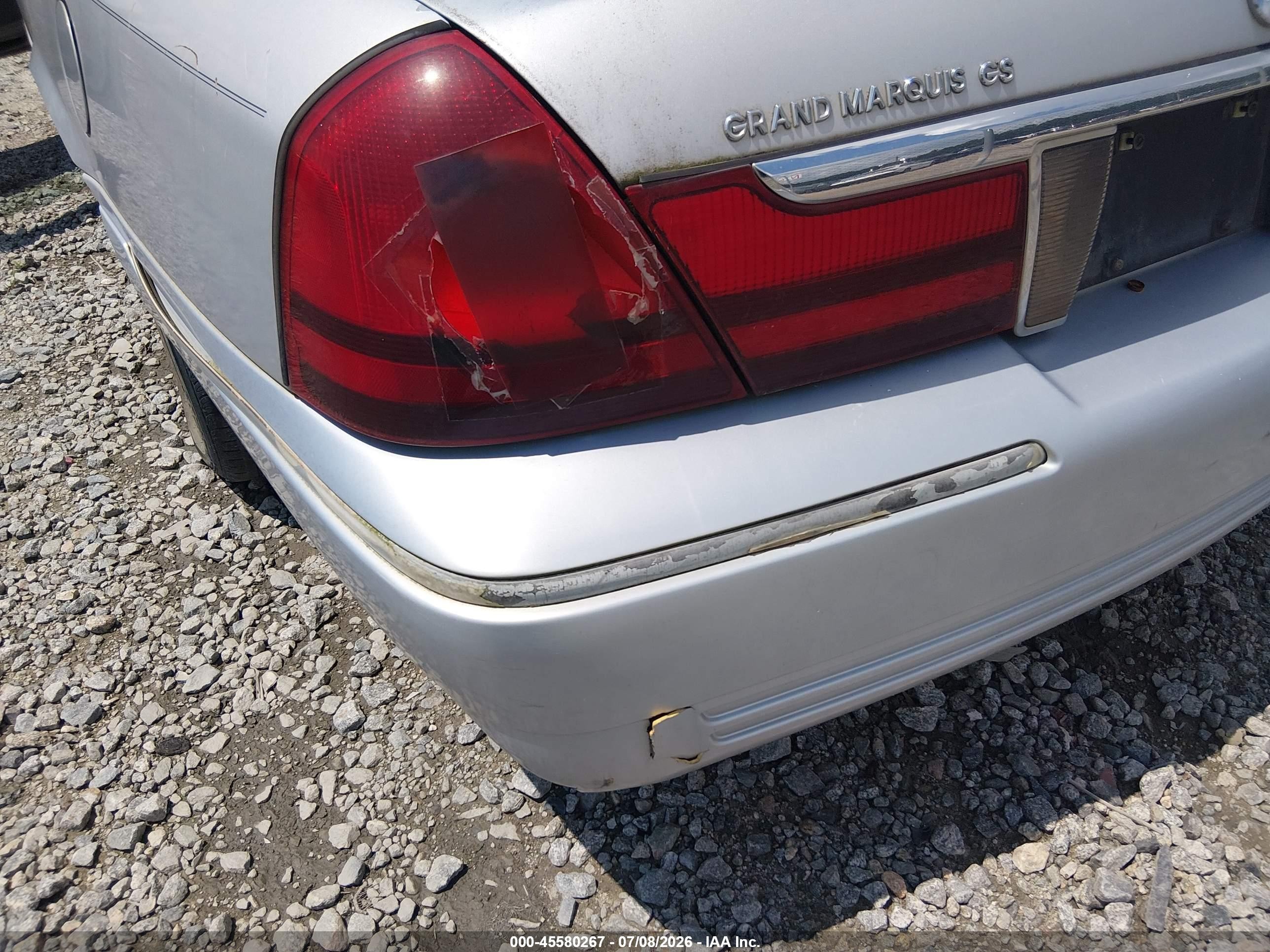 2003 Mercury Grand Marquis Gs Silver vin: 2MEFM74W63X650414