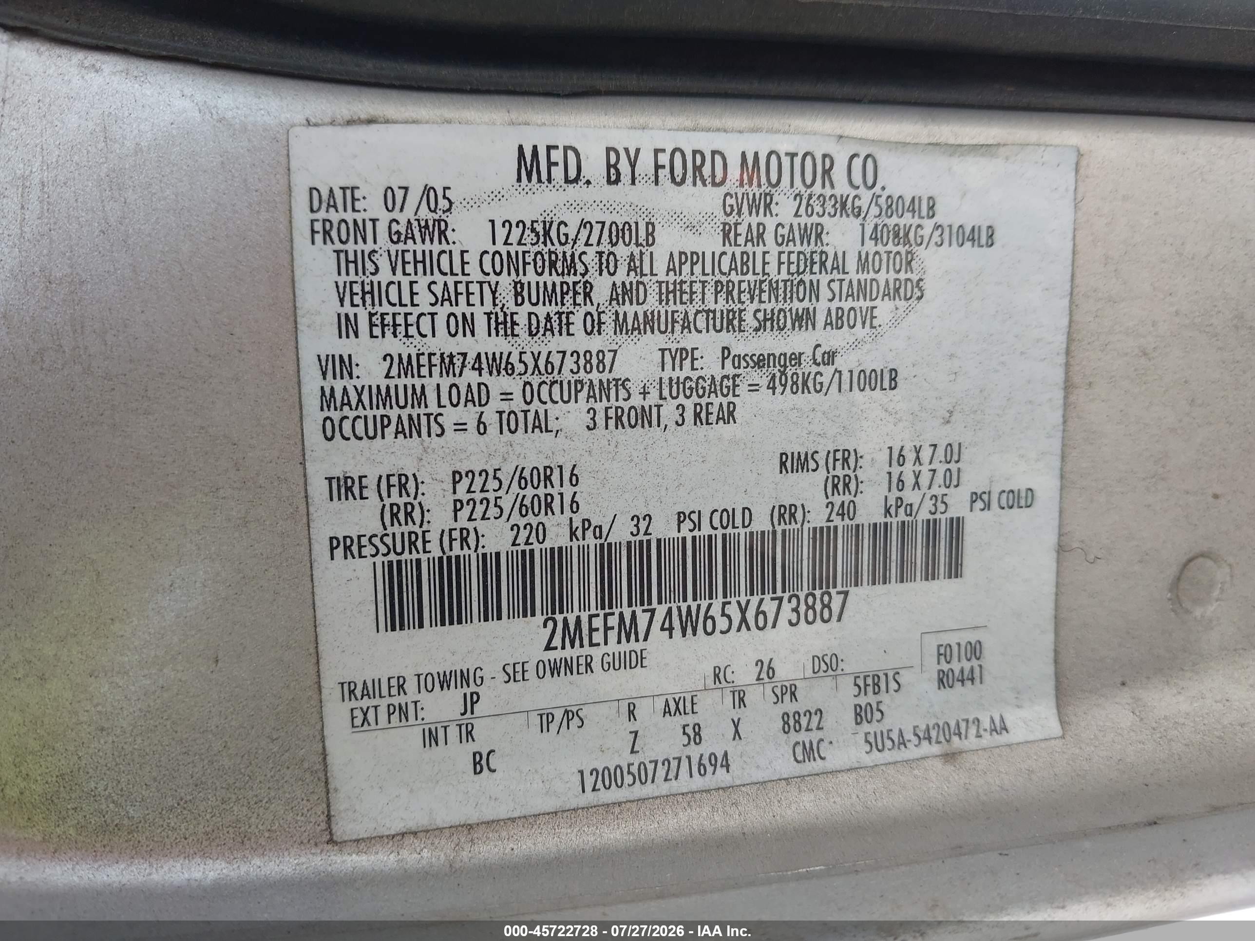 2005 Mercury Grand Marquis Gs Silver vin: 2MEFM74W65X673887