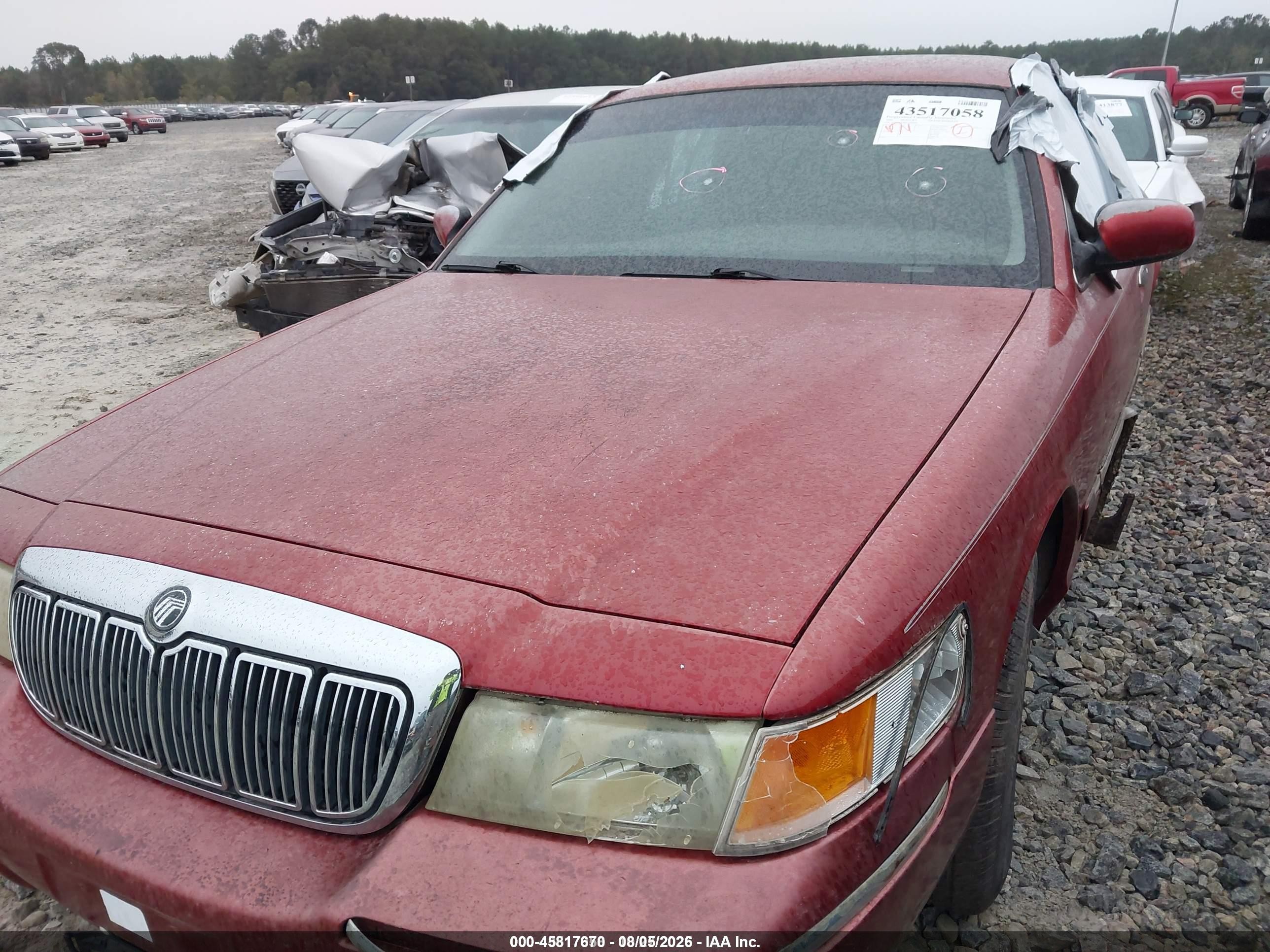 2000 Mercury Grand Marquis Gs Maroon vin: 2MEFM74W8YX604610