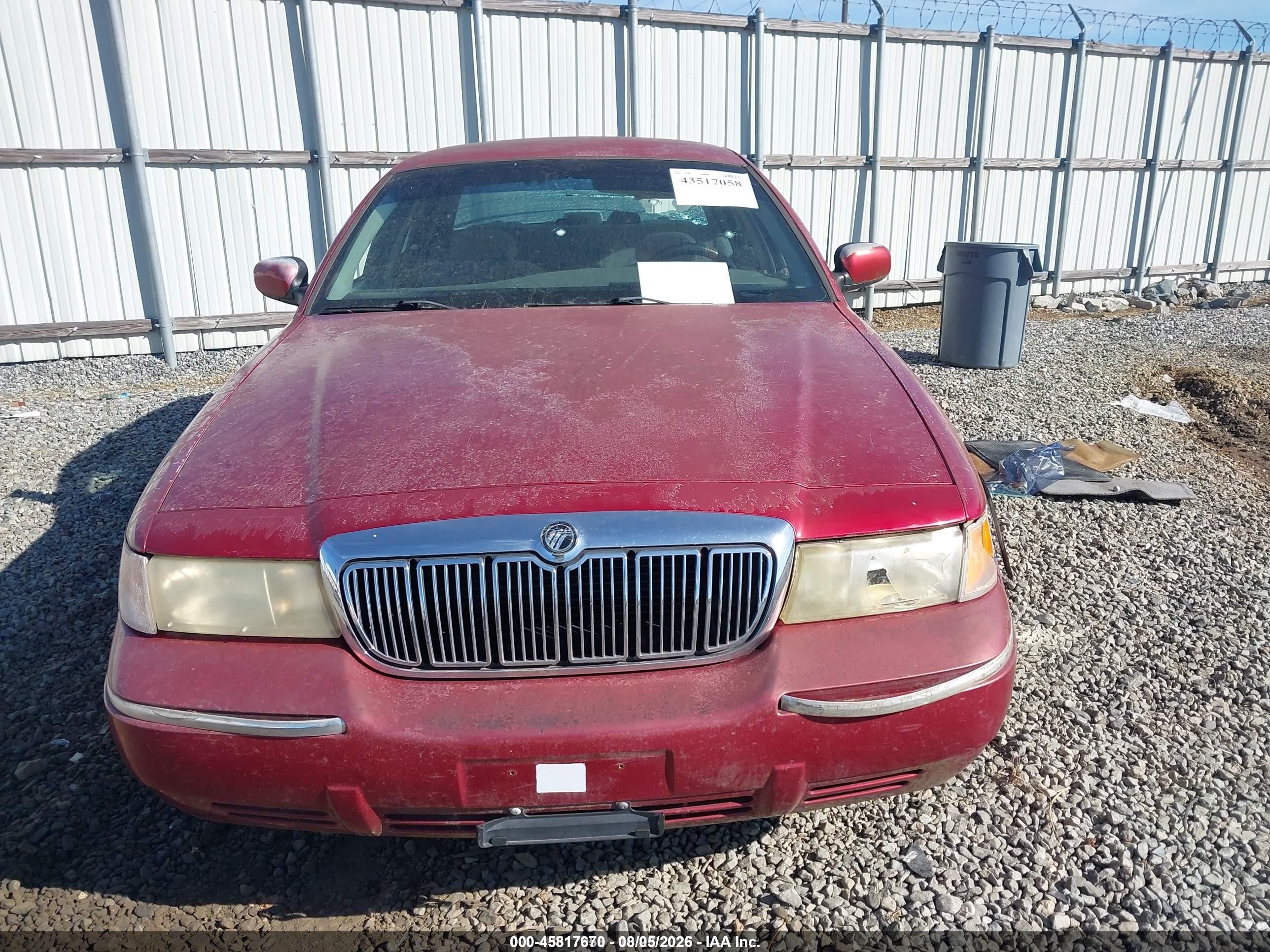 2000 Mercury Grand Marquis Gs Maroon vin: 2MEFM74W8YX604610
