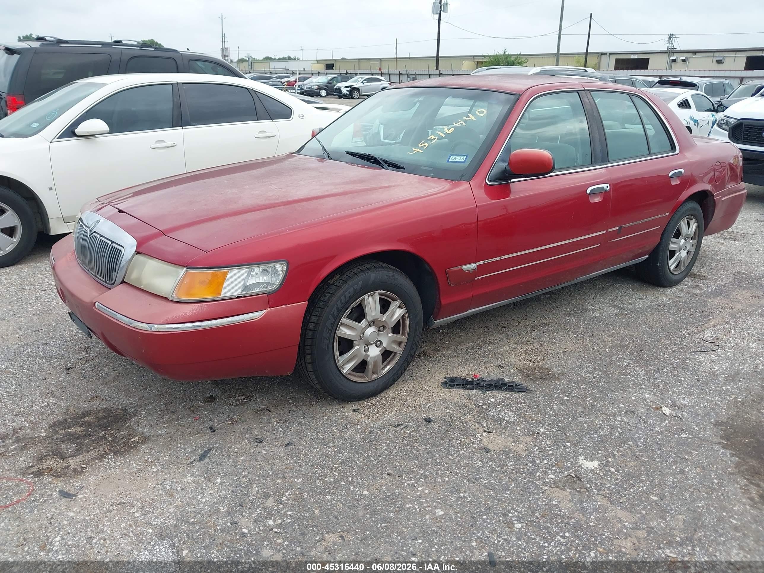 2001 Mercury Grand Marquis Gs Red vin: 2MEFM74W91X603701