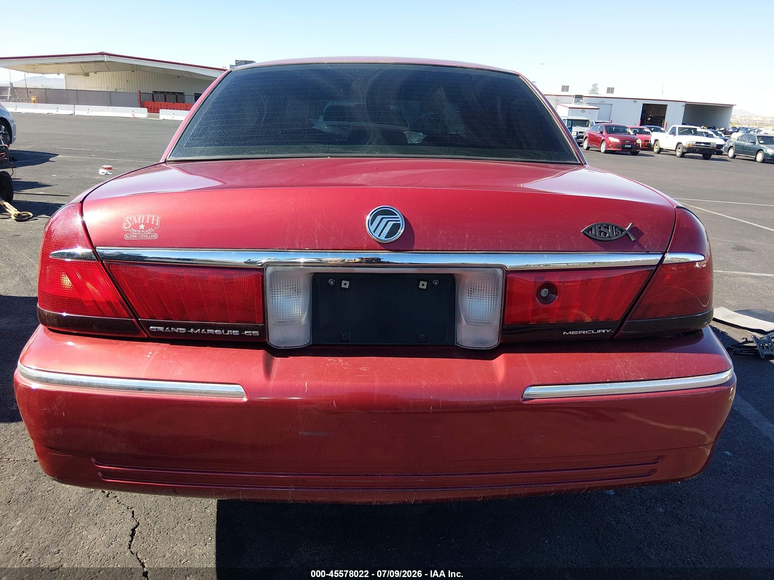 2001 Mercury Grand Marquis Gs Red vin: 2MEFM74W91X644040