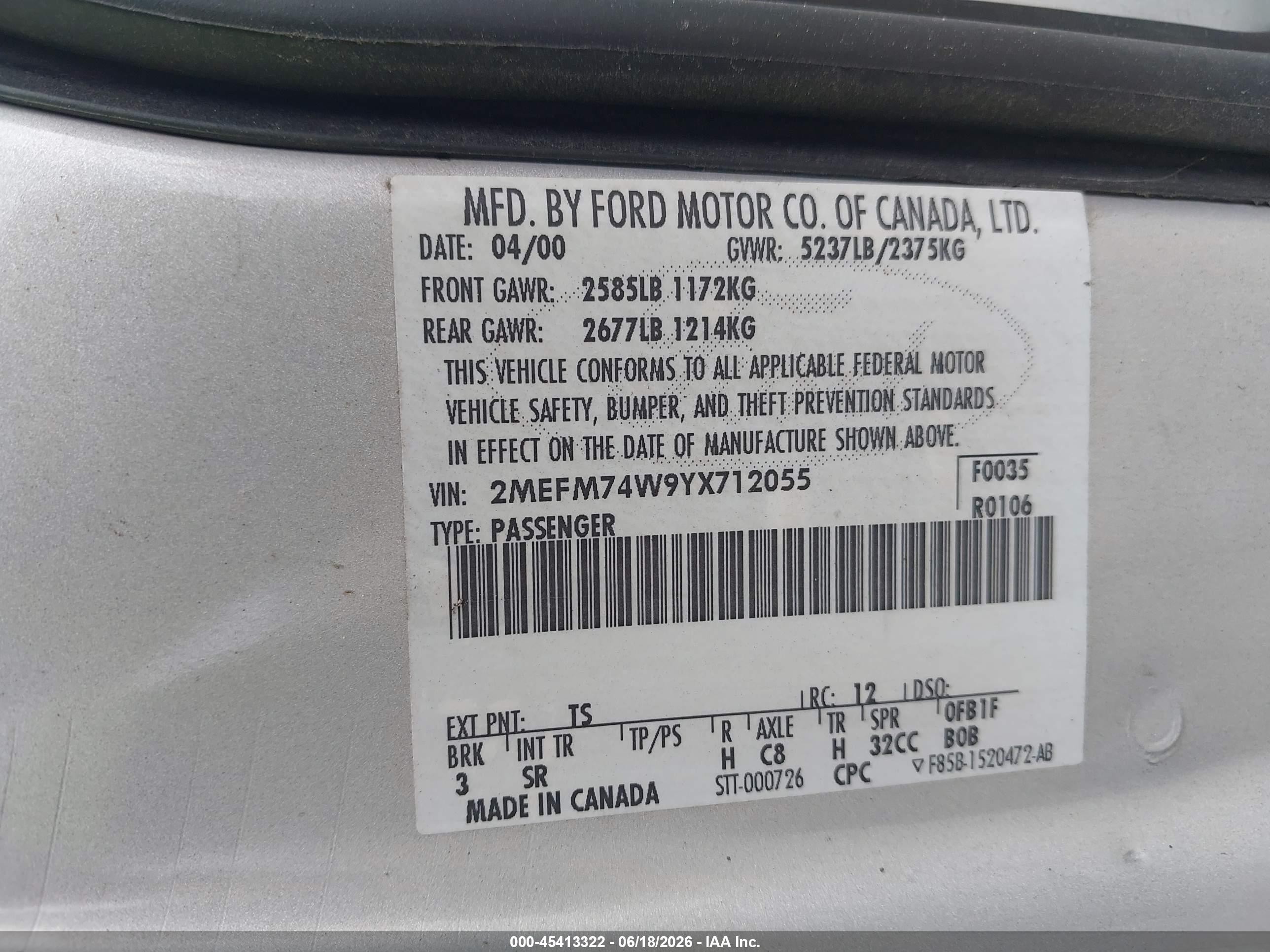 2000 Mercury Grand Marquis Gs Silver vin: 2MEFM74W9YX712055