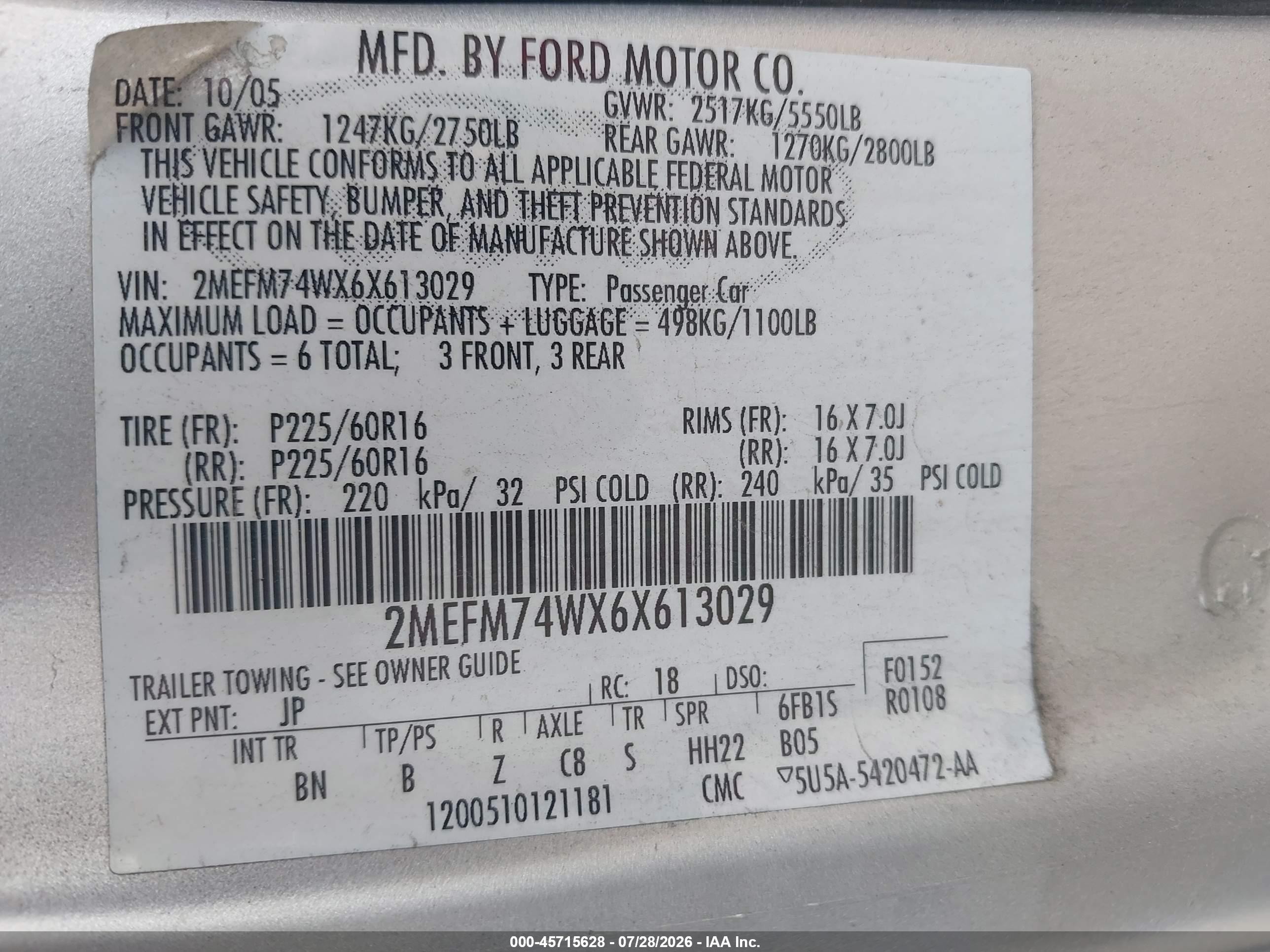 2006 Mercury Grand Marquis Gs Gray vin: 2MEFM74WX6X613029