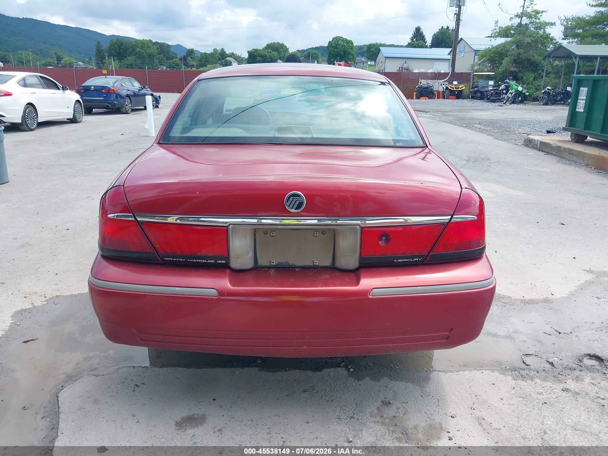 1998 Mercury Grand Marquis   Red vin: 2MEFM74WXWX664112