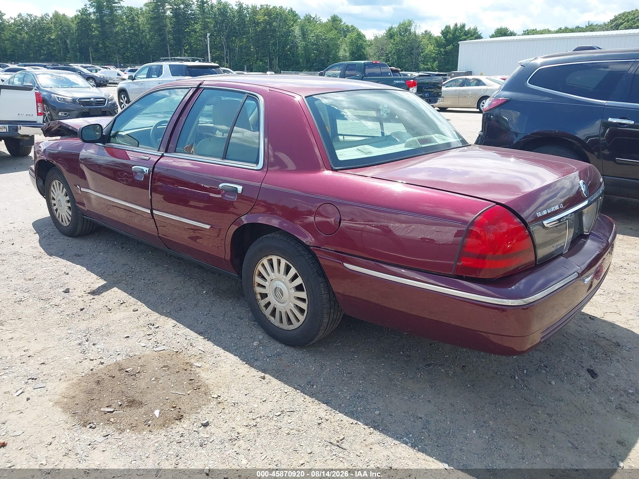 2007 Mercury Grand Marquis Ls Maroon vin: 2MEFM75V07X639954