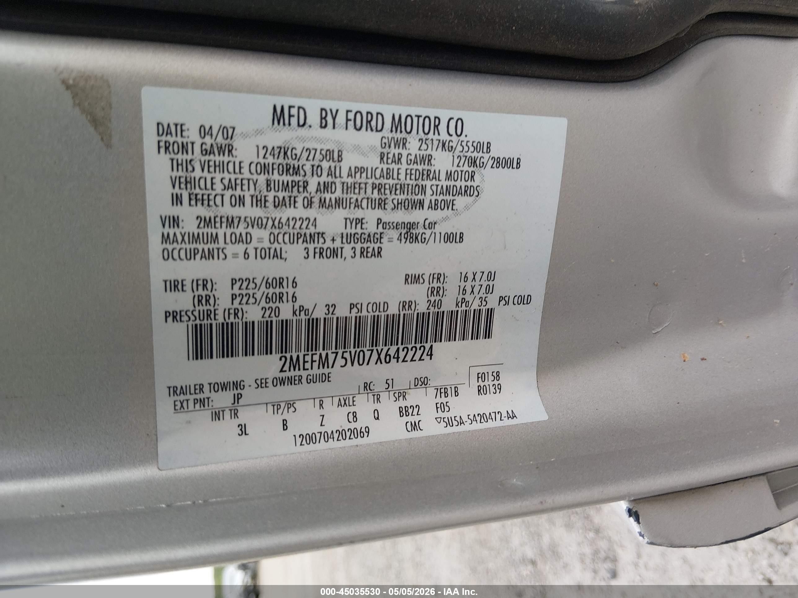 2007 Mercury Grand Marquis Ls Silver vin: 2MEFM75V07X642224
