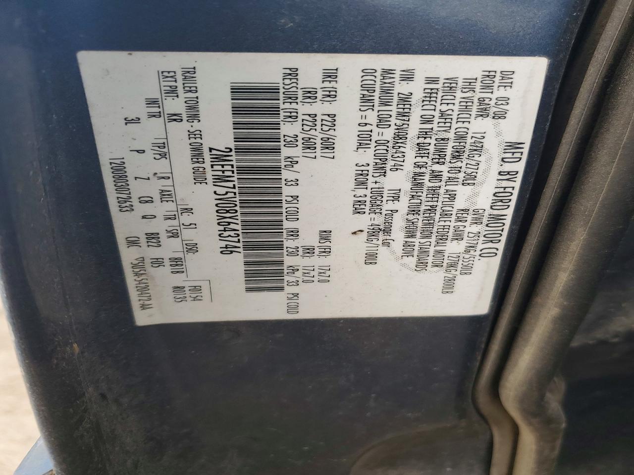 2008 Mercury Grand Marquis Ls Blue vin: 2MEFM75V08X643746