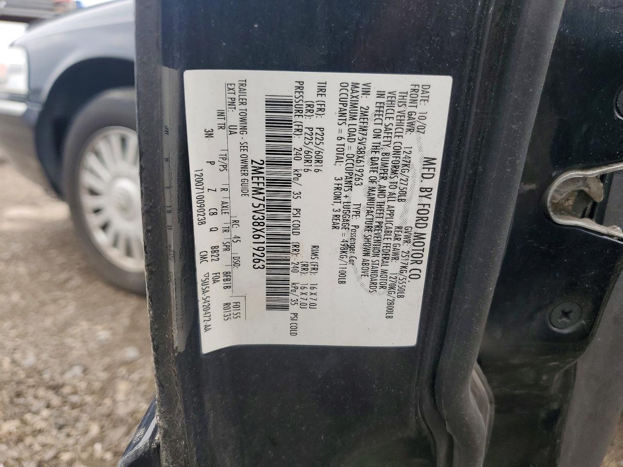 2008 Mercury Grand Marquis Ls Black vin: 2MEFM75V38X619263