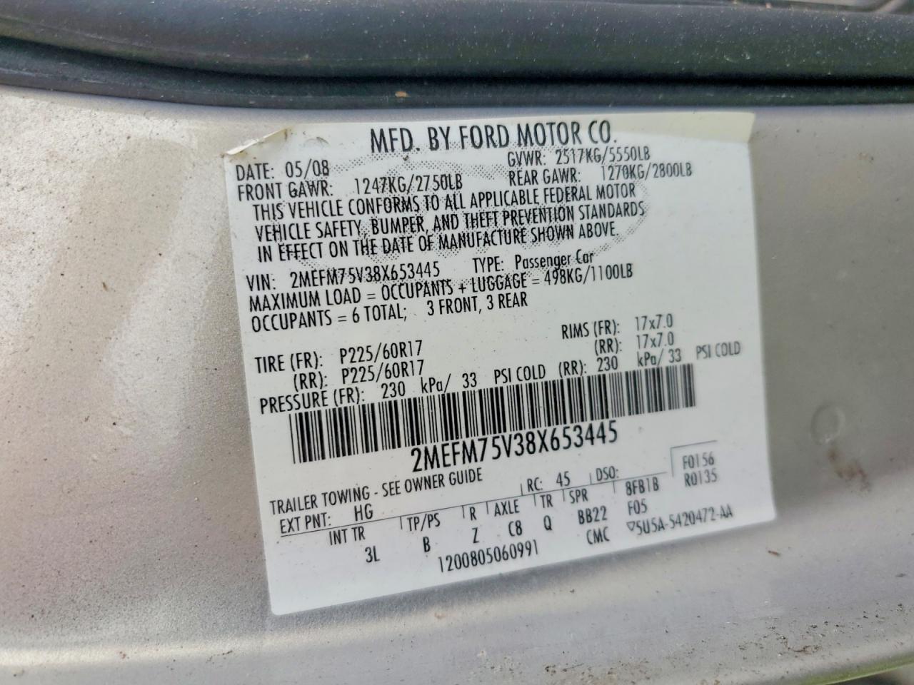 2008 Mercury Grand Marquis Ls Silver vin: 2MEFM75V38X653445