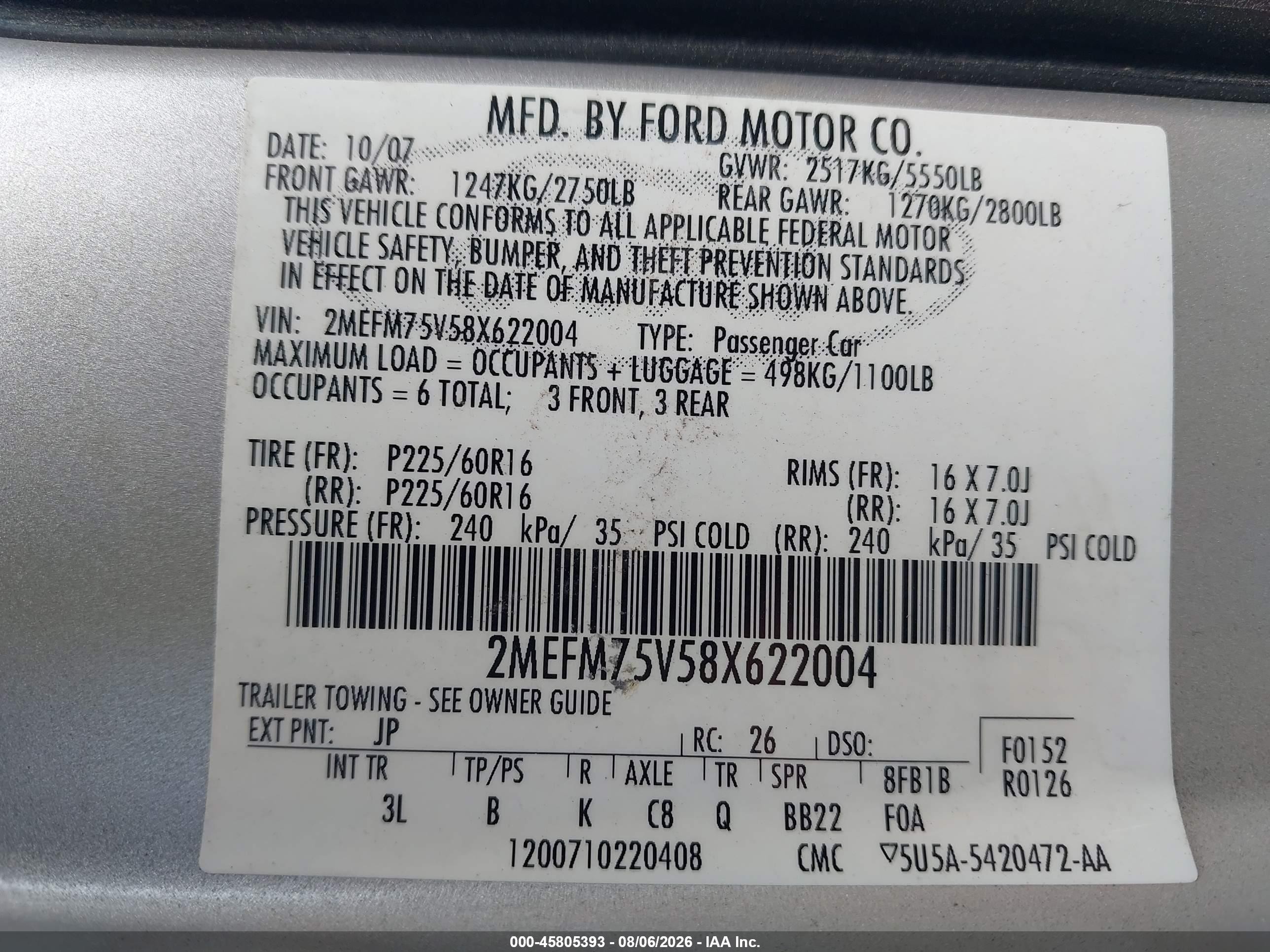 2008 Mercury Grand Marquis Ls Silver vin: 2MEFM75V58X622004