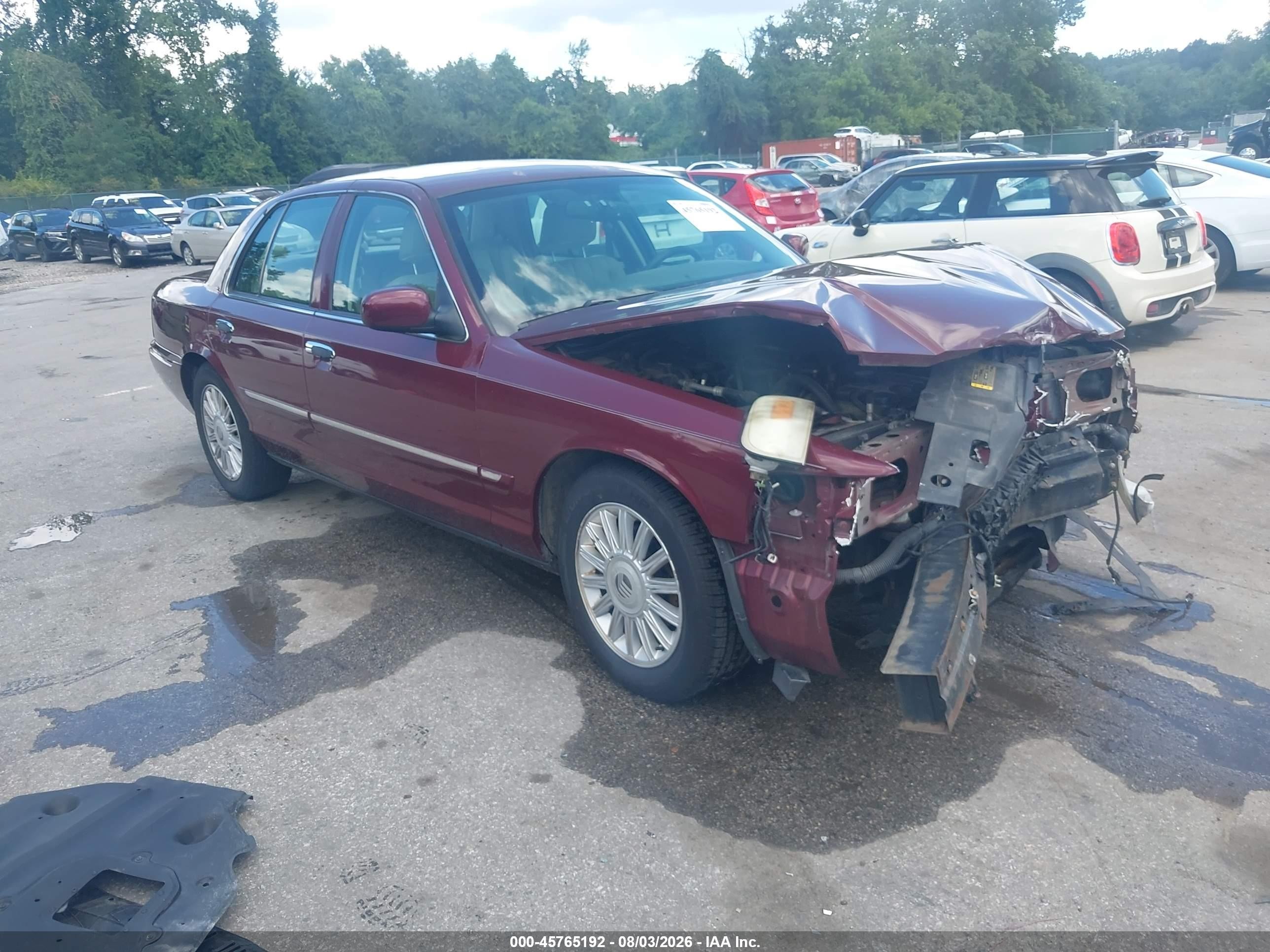 2008 Mercury Grand Marquis Ls Burgundy vin: 2MEFM75V58X637800