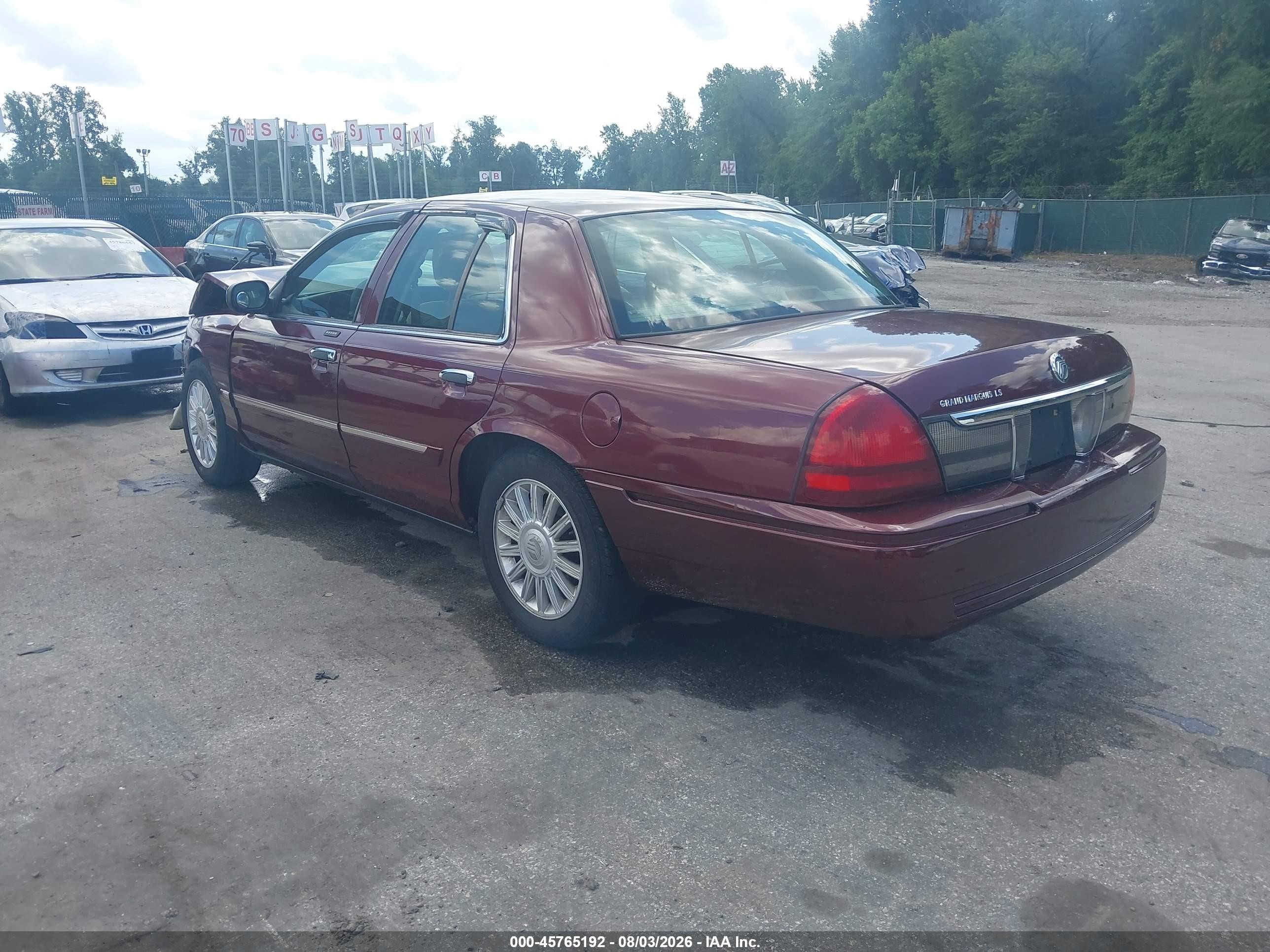 2008 Mercury Grand Marquis Ls Burgundy vin: 2MEFM75V58X637800