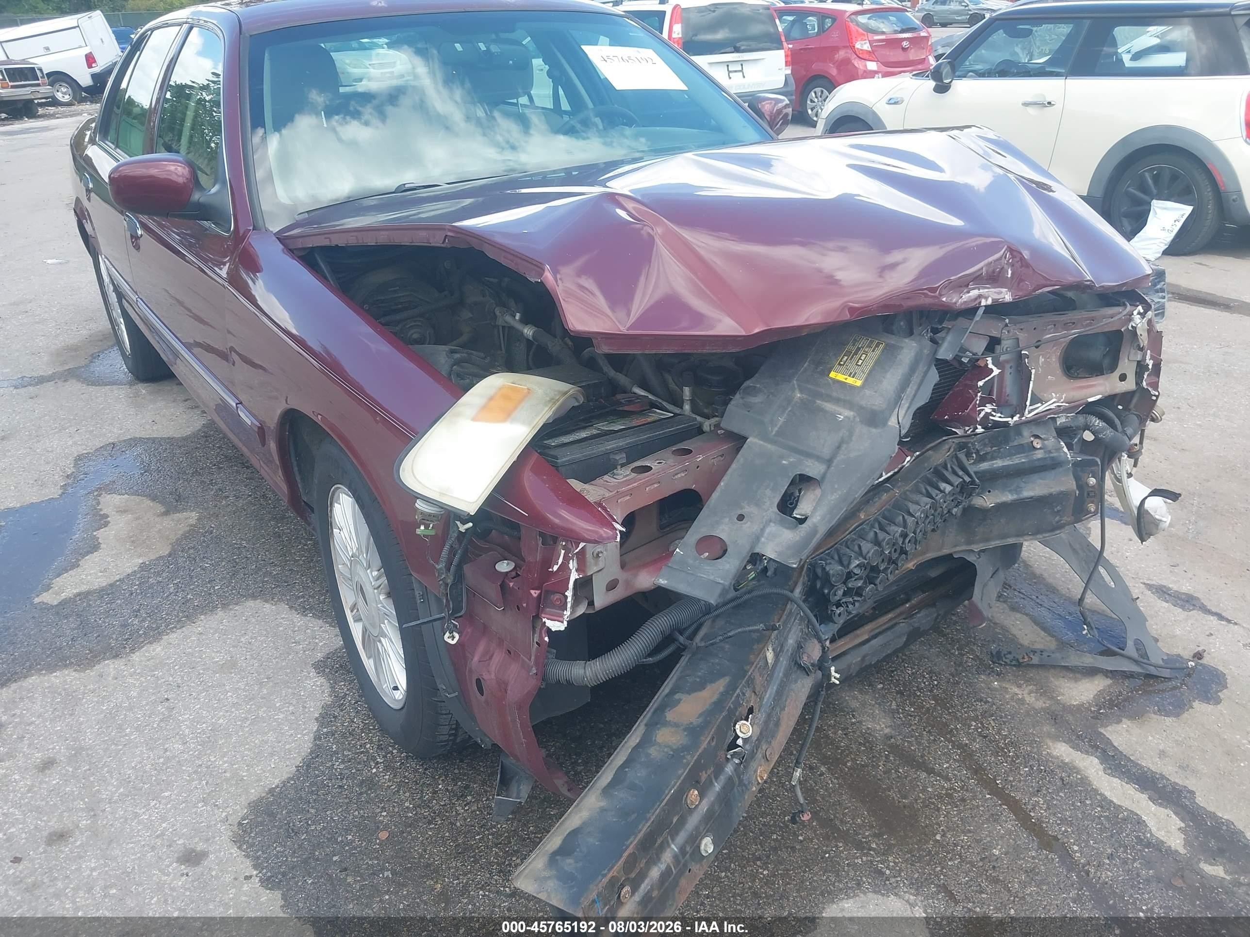 2008 Mercury Grand Marquis Ls Burgundy vin: 2MEFM75V58X637800