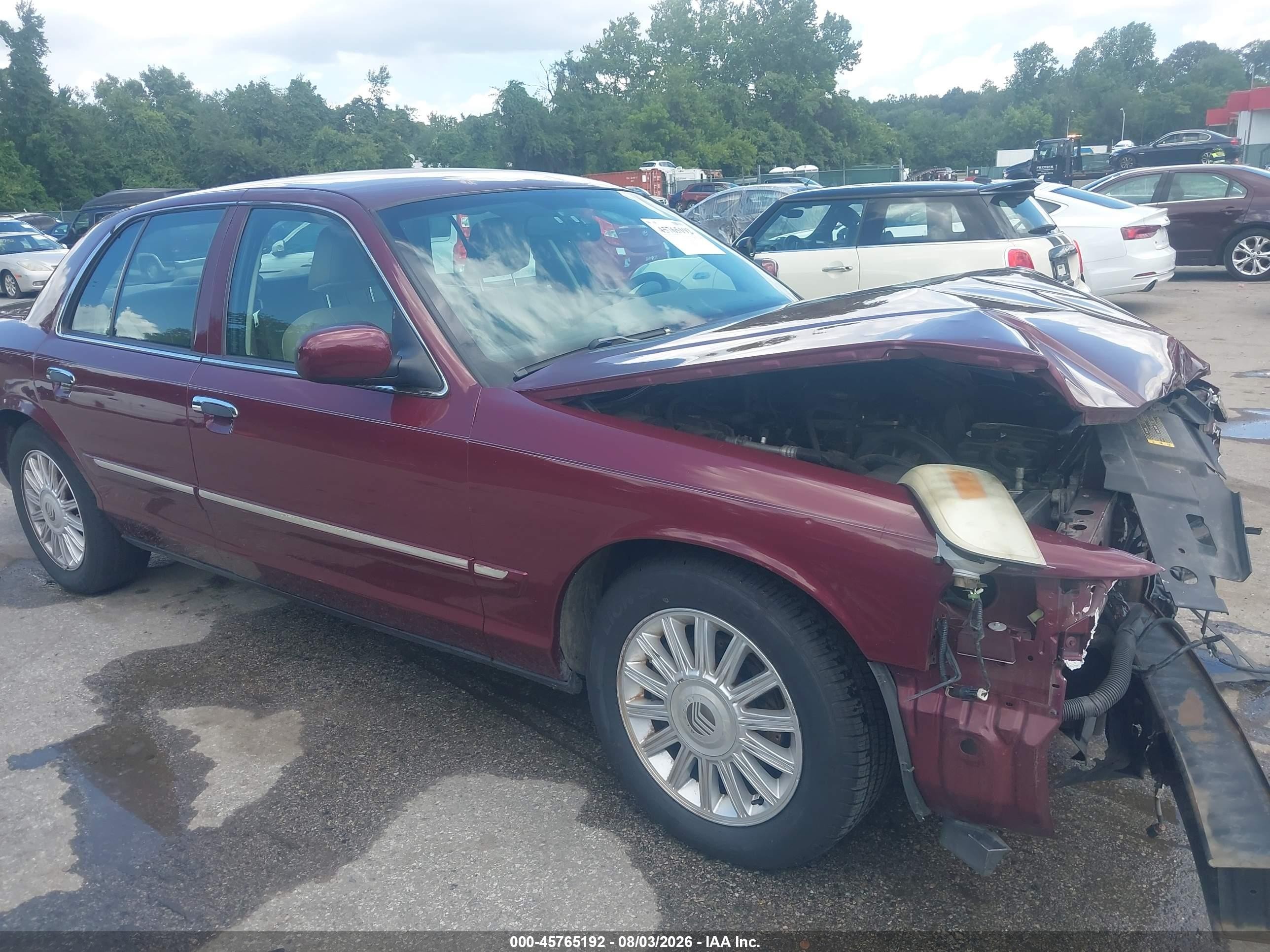 2008 Mercury Grand Marquis Ls Burgundy vin: 2MEFM75V58X637800