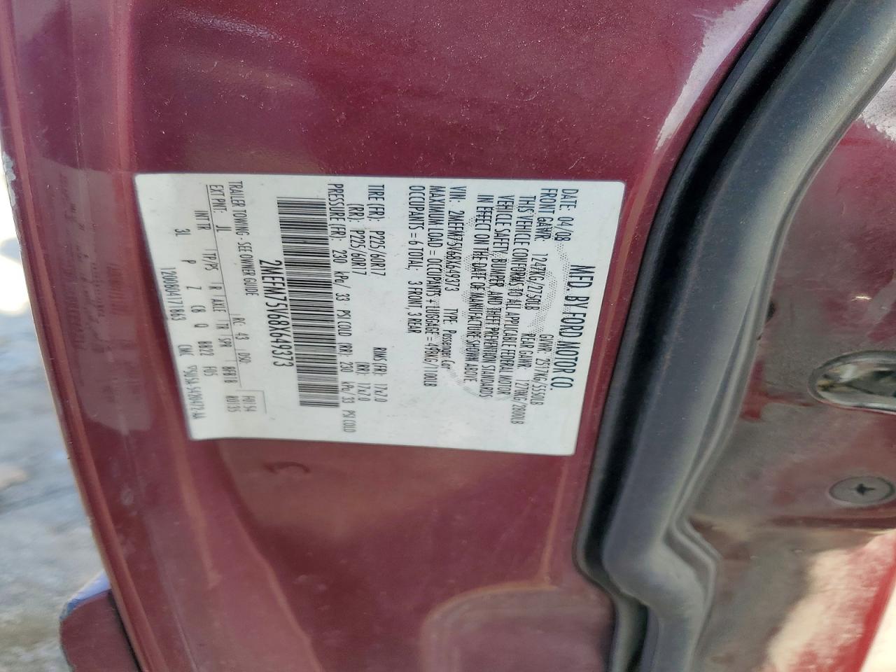 2008 Mercury Grand Marquis Ls Maroon vin: 2MEFM75V68X649373