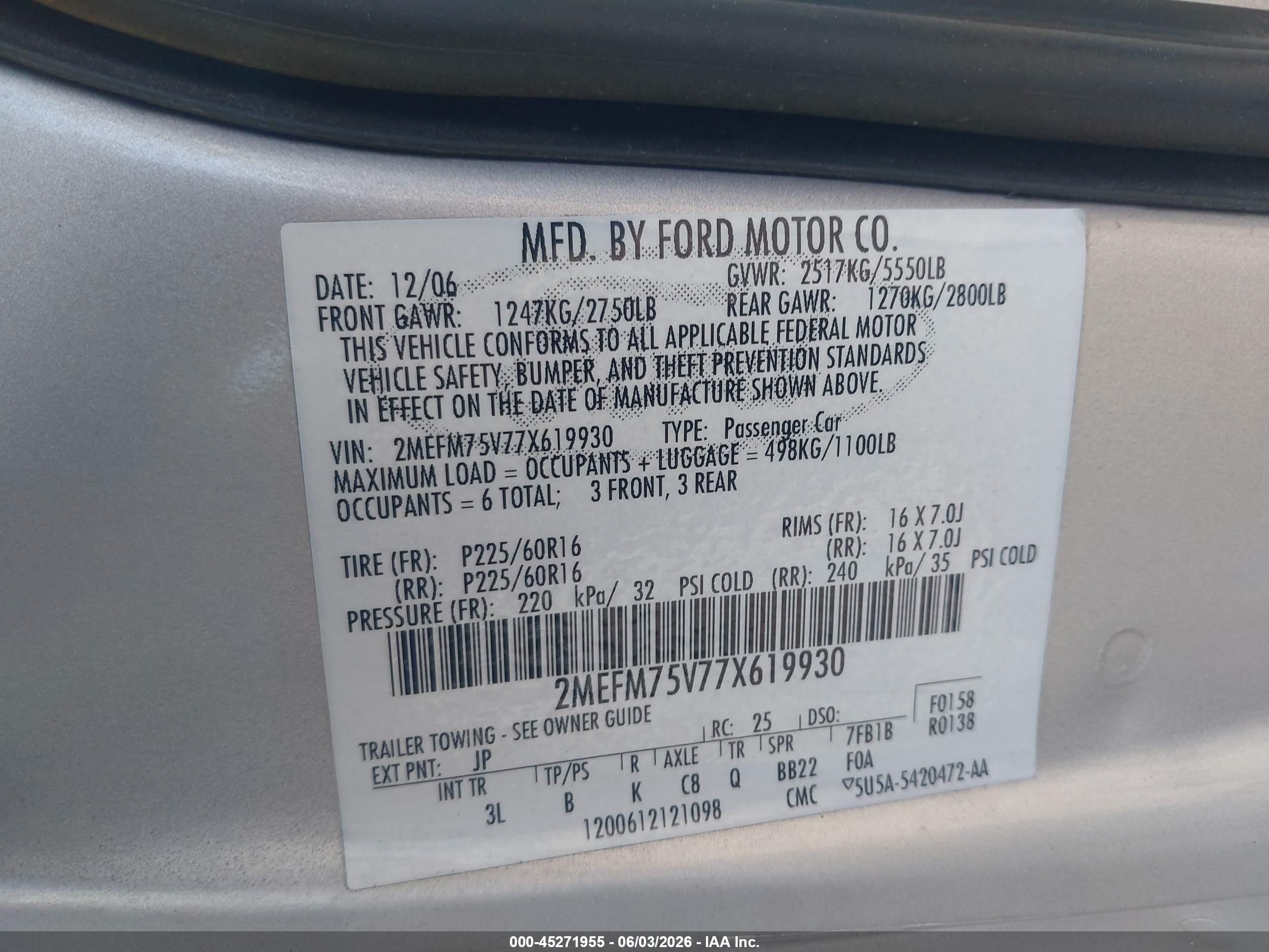 2007 Mercury Grand Marquis Ls Silver vin: 2MEFM75V77X619930