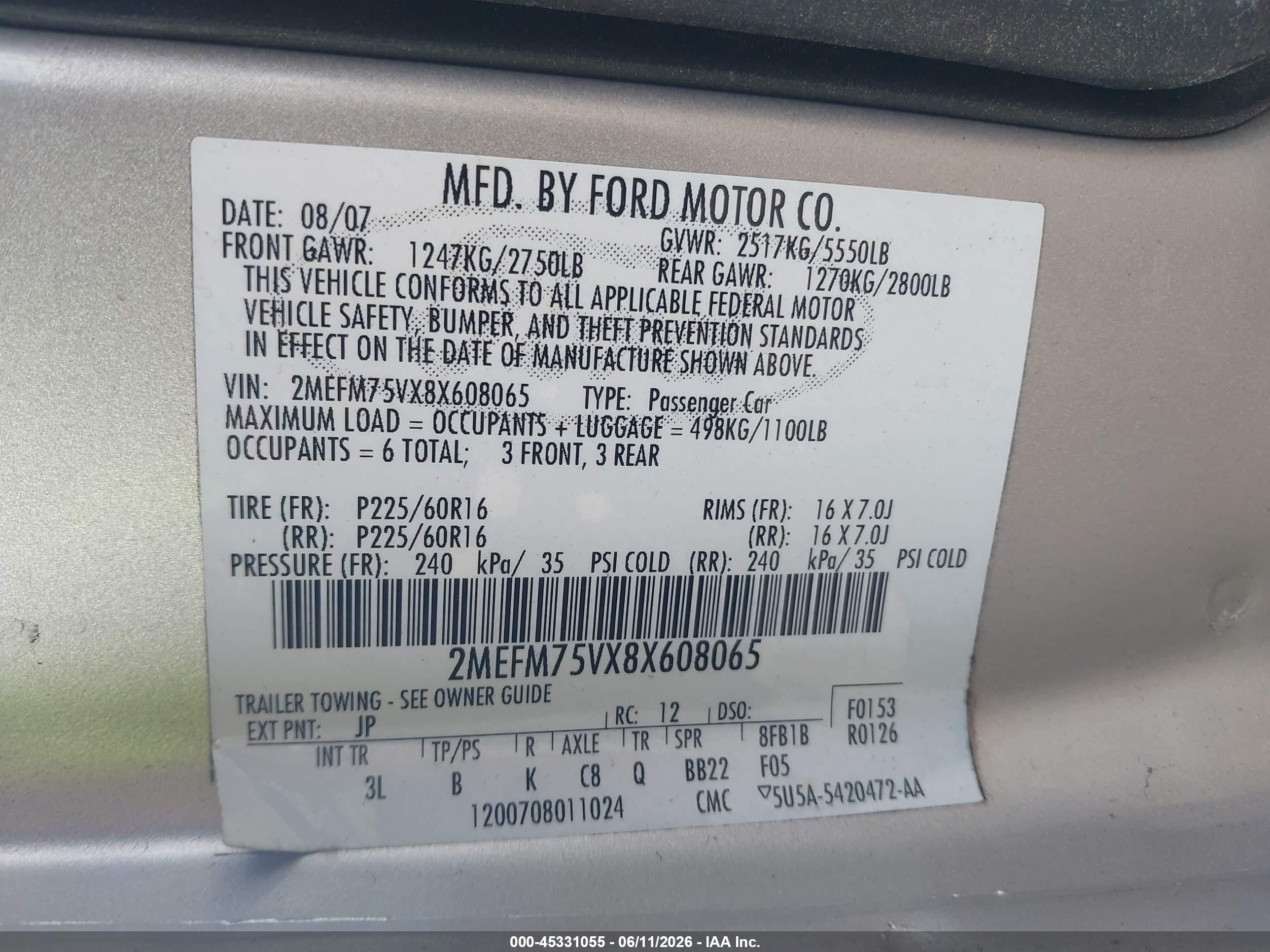 2008 Mercury Grand Marquis Ls Silver vin: 2MEFM75VX8X608065