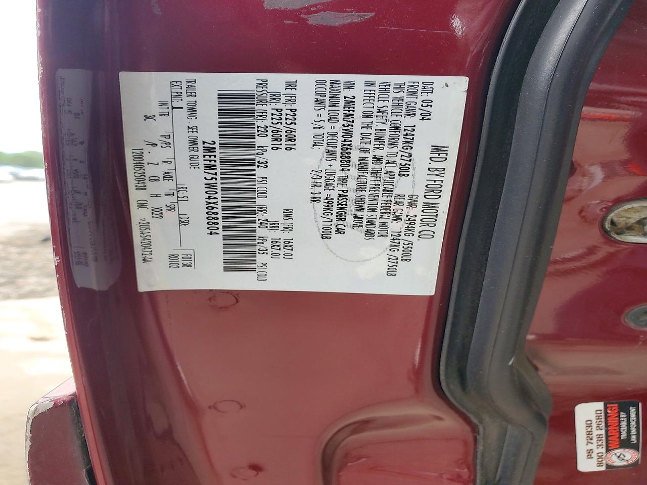 2004 Mercury Grand Marquis Ls Maroon vin: 2MEFM75W04X688804