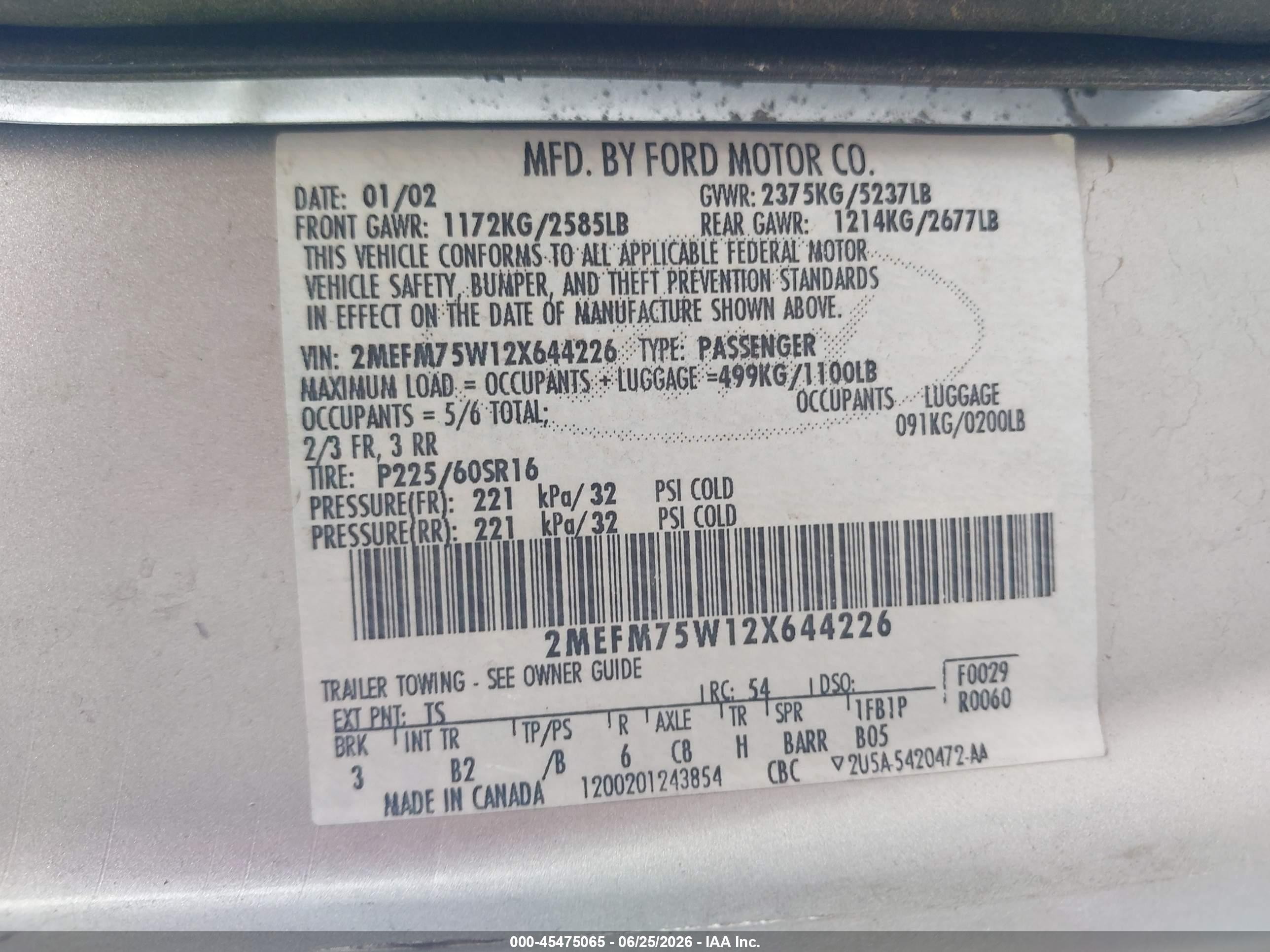 2002 Mercury Grand Marquis Ls Silver vin: 2MEFM75W12X644226
