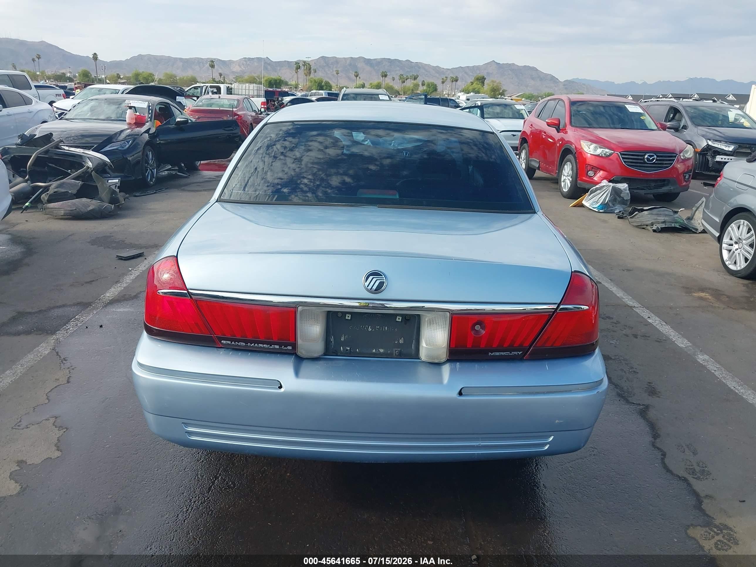 2001 Mercury Grand Marquis Ls Light Blue vin: 2MEFM75W41X663657