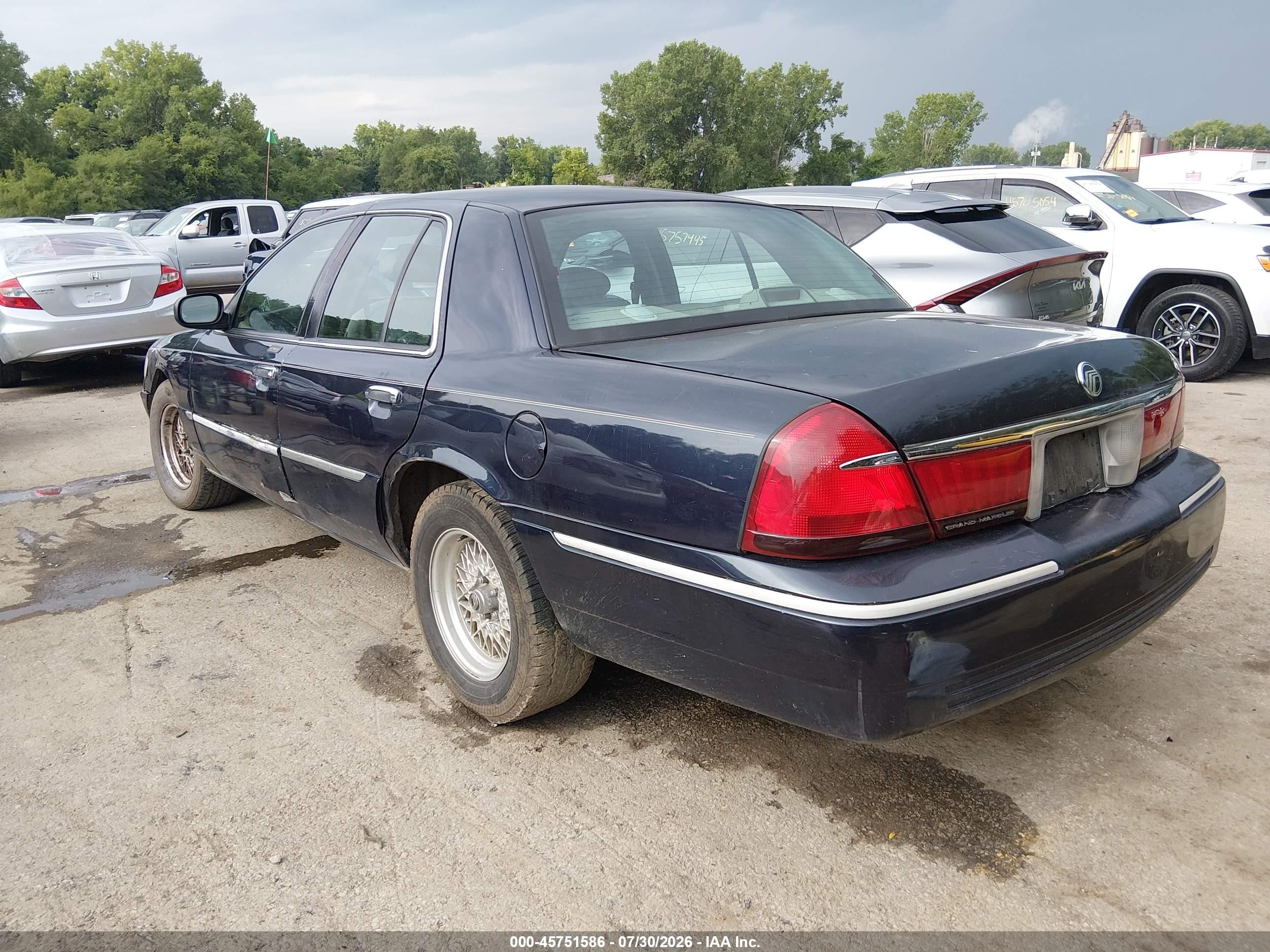 2000 Mercury Grand Marquis Ls Dark Blue vin: 2MEFM75W7YX729127