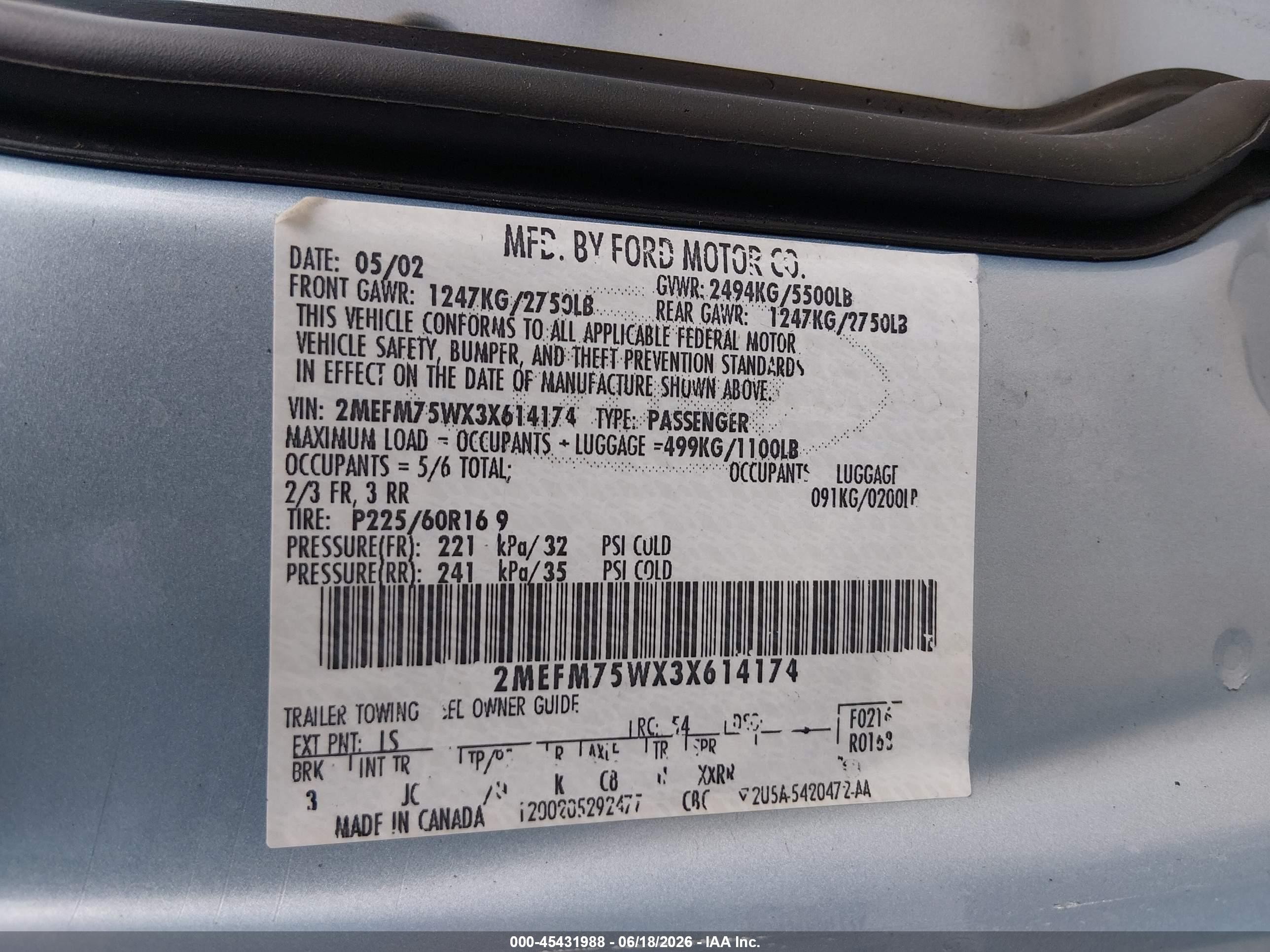 2003 Mercury Grand Marquis Ls Blue vin: 2MEFM75WX3X614174