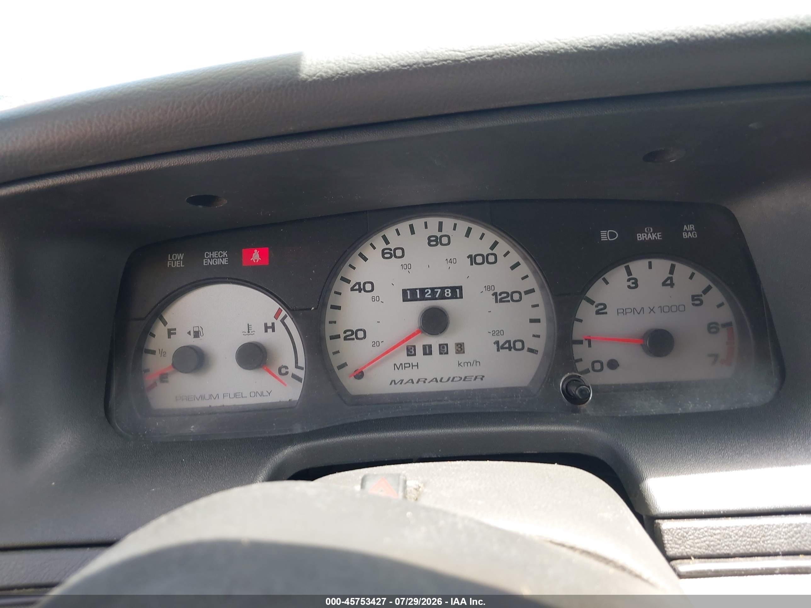 2003 Mercury Marauder   Black vin: 2MEHM75V03X632201