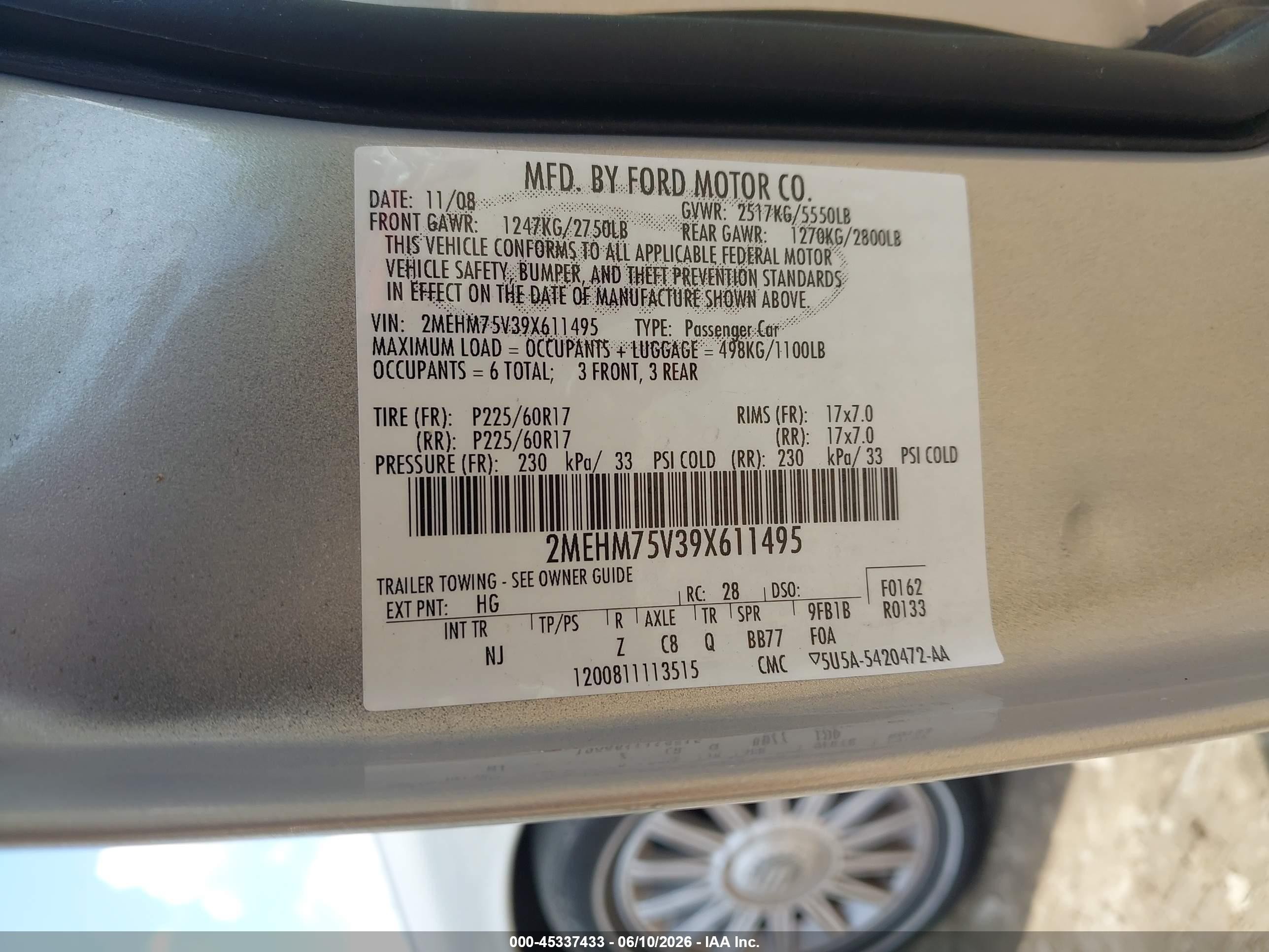 2009 Mercury Grand Marquis Ls (fleet Only) Silver vin: 2MEHM75V39X611495