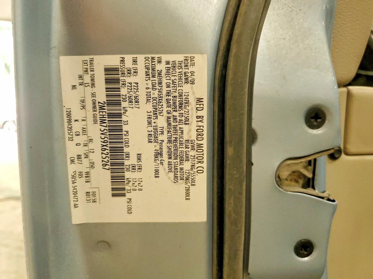 2009 Mercury Grand Marquis Ls Blue vin: 2MEHM75V59X625267