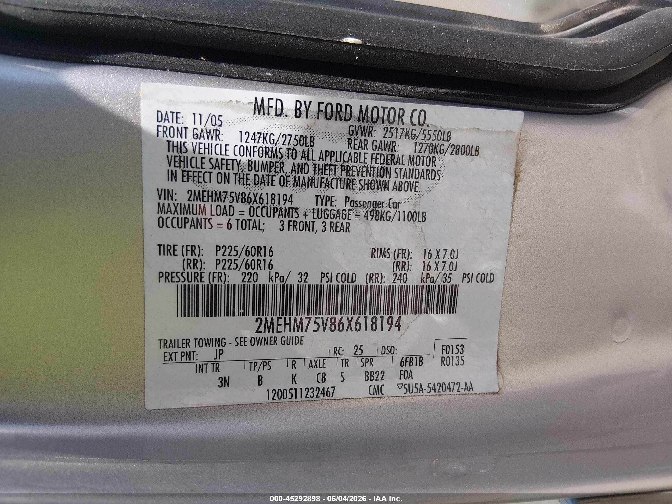 2006 Mercury Grand Marquis Ls Silver vin: 2MEHM75V86X618194