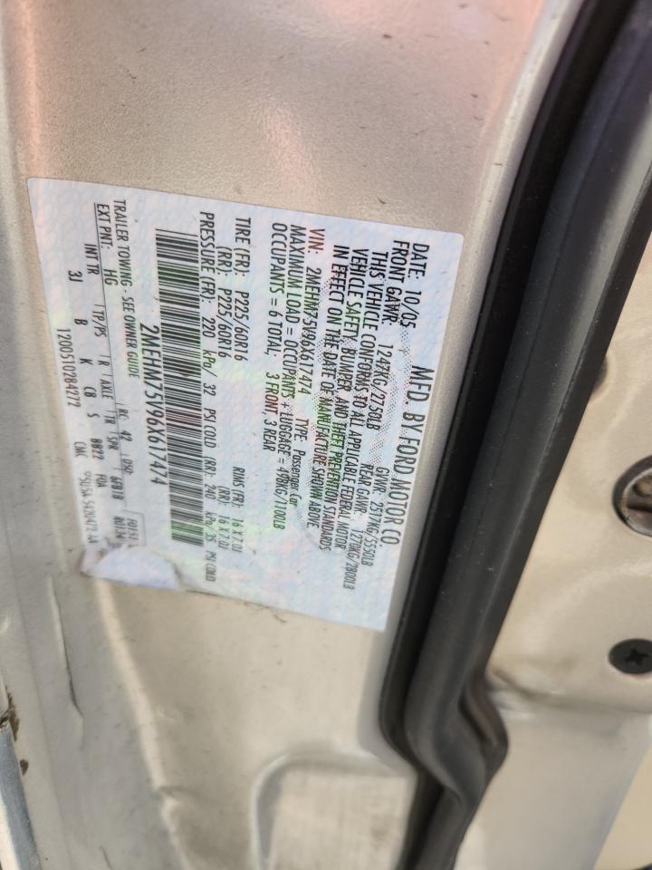 2006 Mercury Grand Marquis Ls Gold vin: 2MEHM75V96X617474