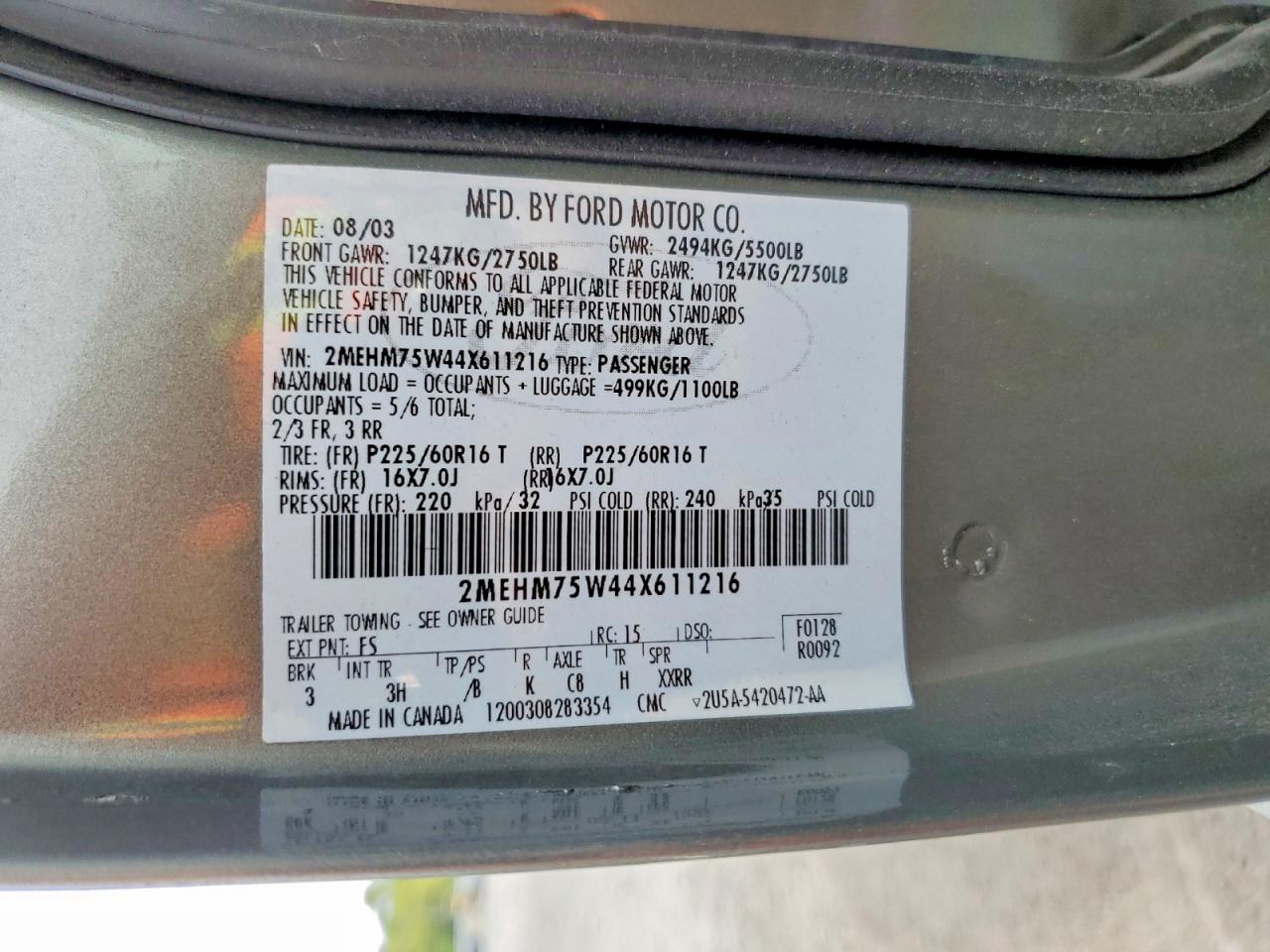 2004 Mercury Grand Marquis Ls Gray vin: 2MEHM75W44X611216
