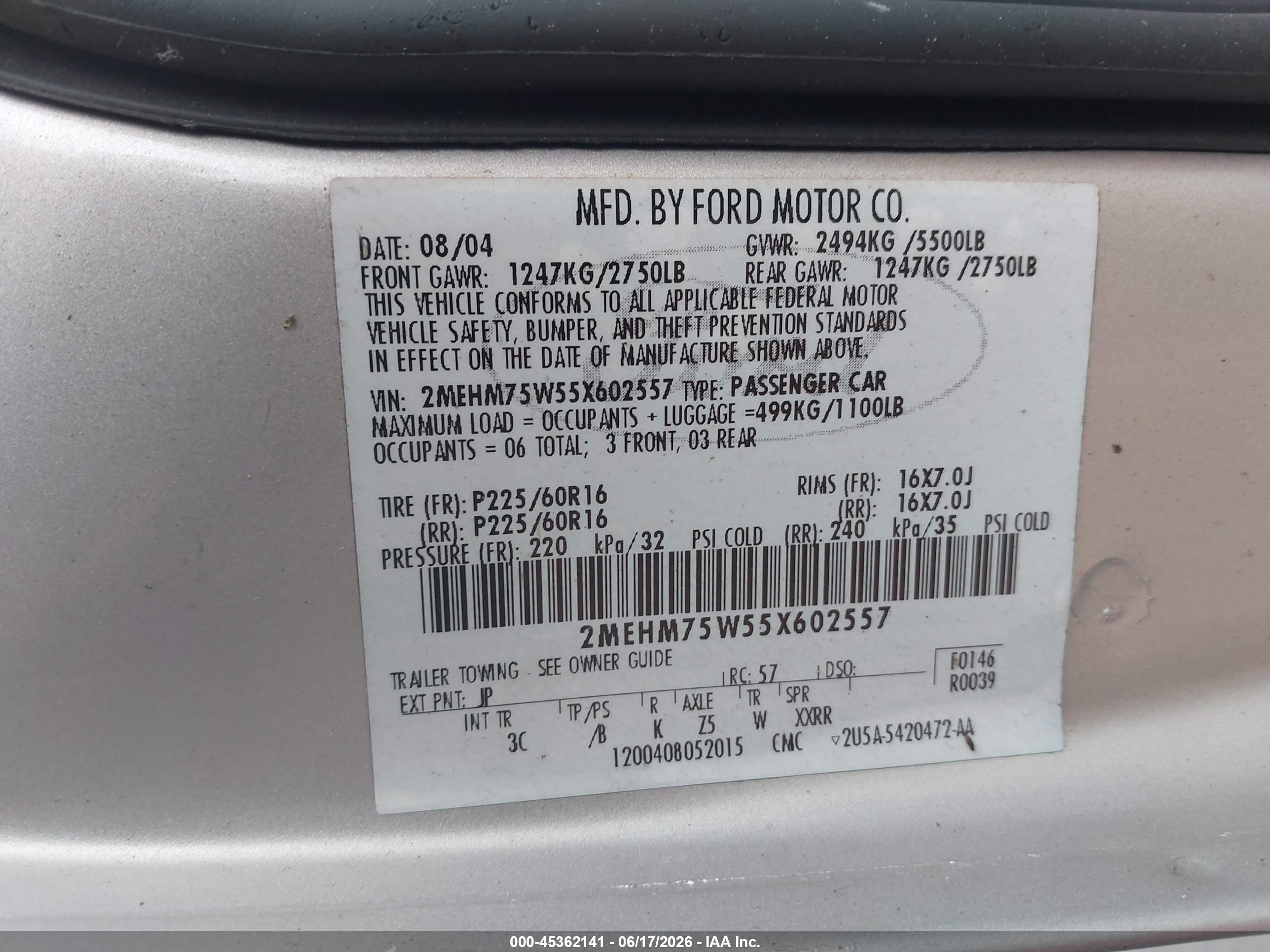 2005 Mercury Grand Marquis Ls/lse Silver vin: 2MEHM75W55X602557